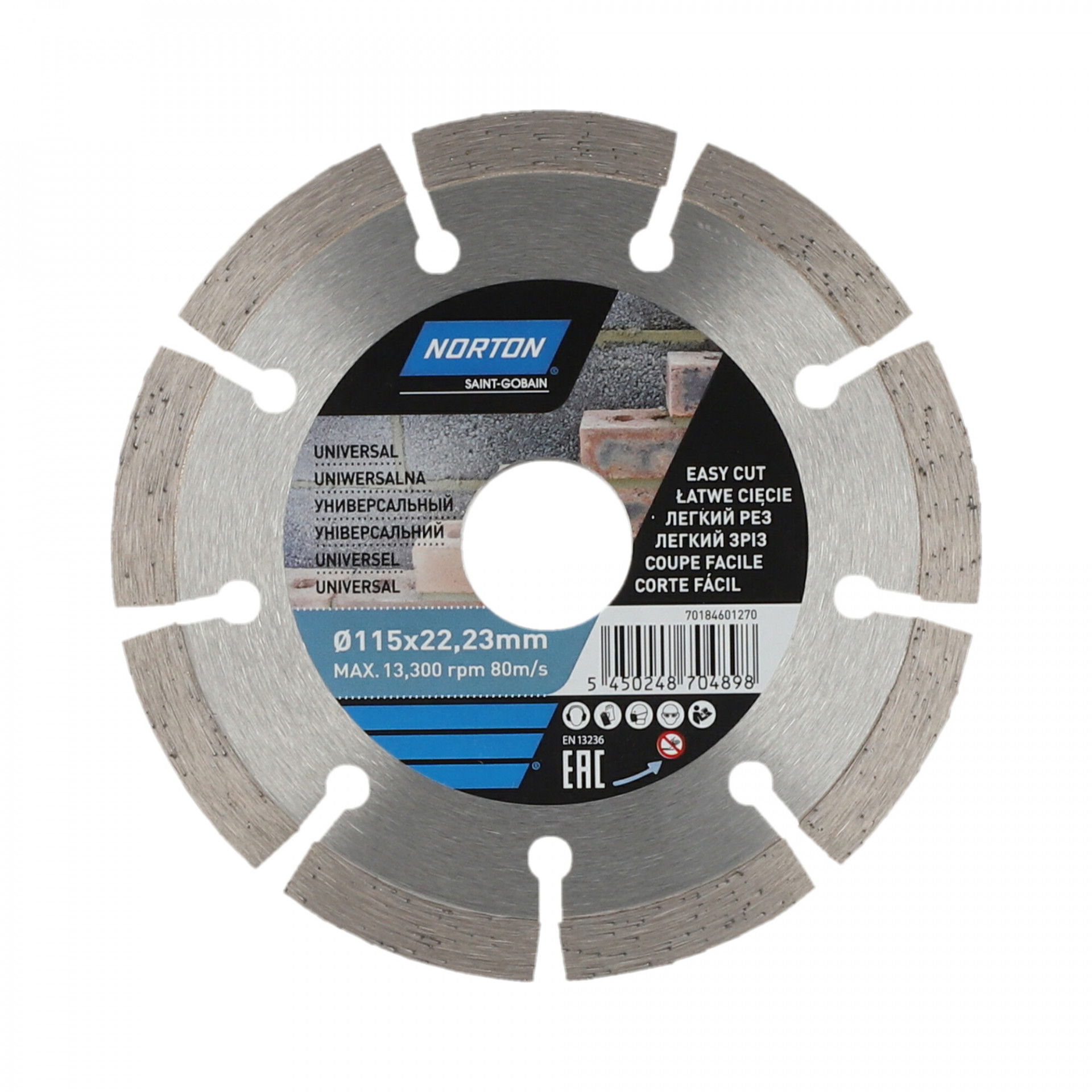 Norton CEE Universal gyémánt vágókorong Ø115x22,23 mm termék fő termékképe