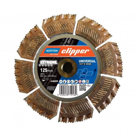Norton Clipper Extreme CUT’N’GRIND gyémánt betoncsiszoló tárcsa Ø125 mmxM14 termék fő termékképe