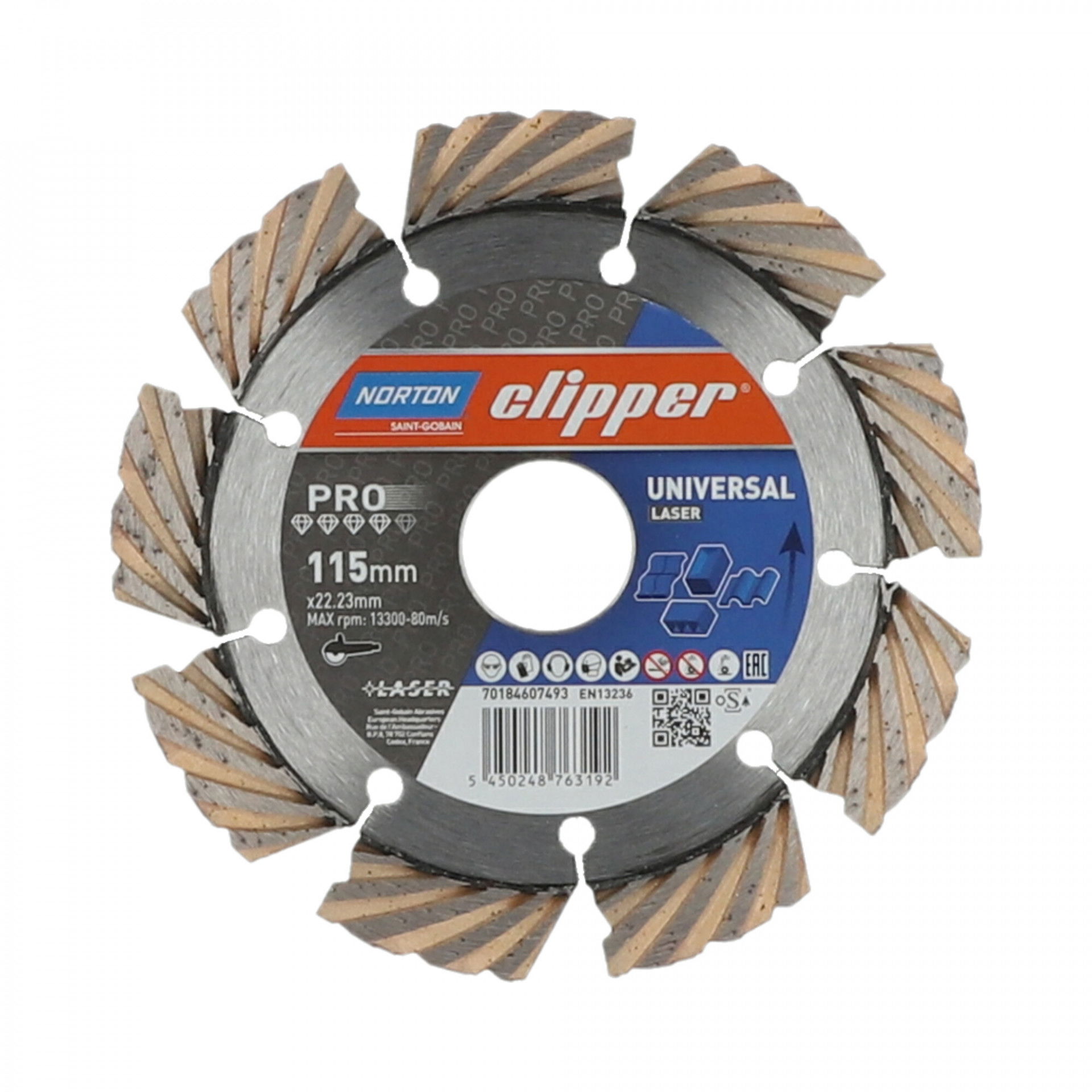 Norton Clipper Pro Universal Laser gyémánt vágókorong Ø115x22,23 mm termék fő termékképe