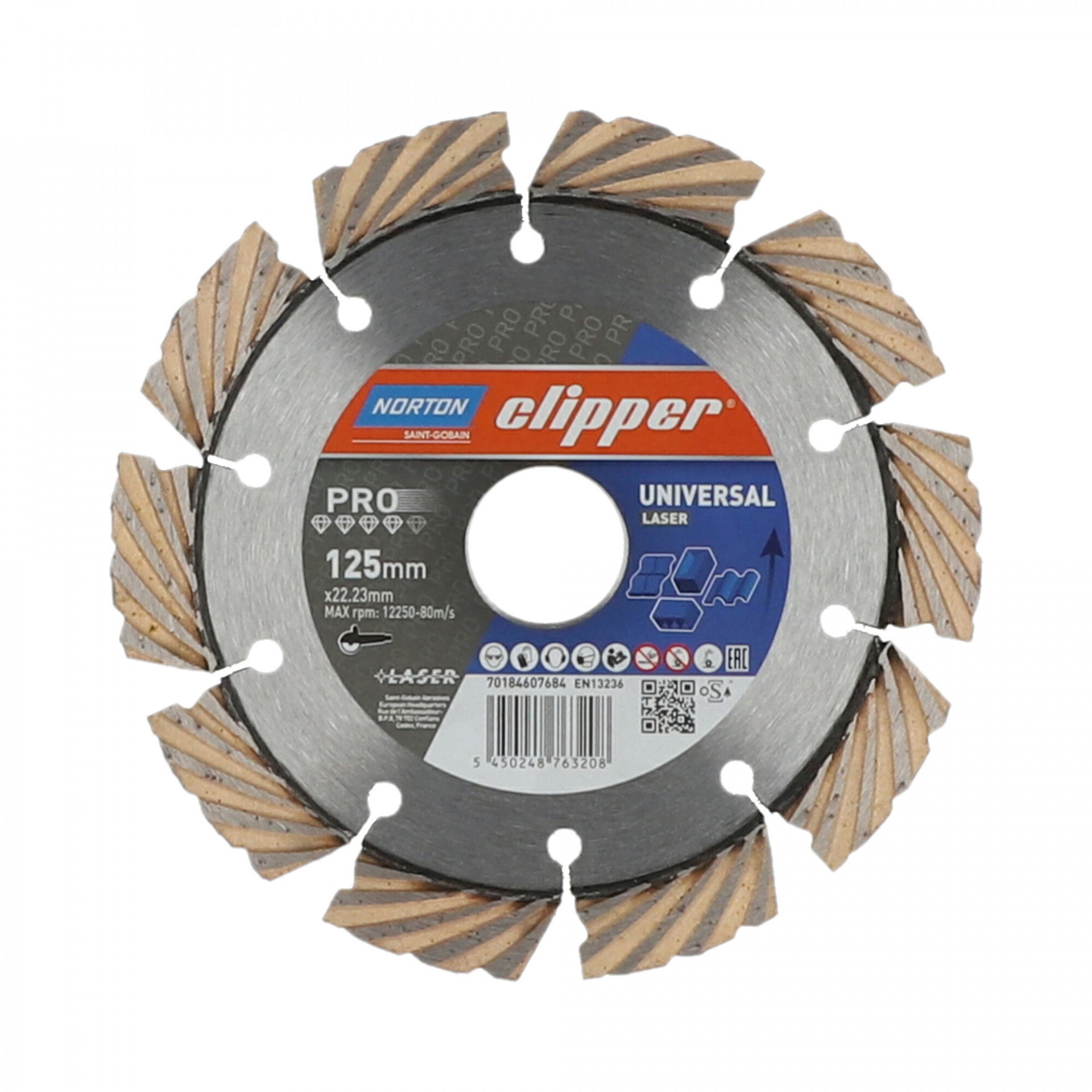 Norton Clipper Pro Universal Laser gyémánt vágókorong Ø125x22,23 mm termék fő termékképe