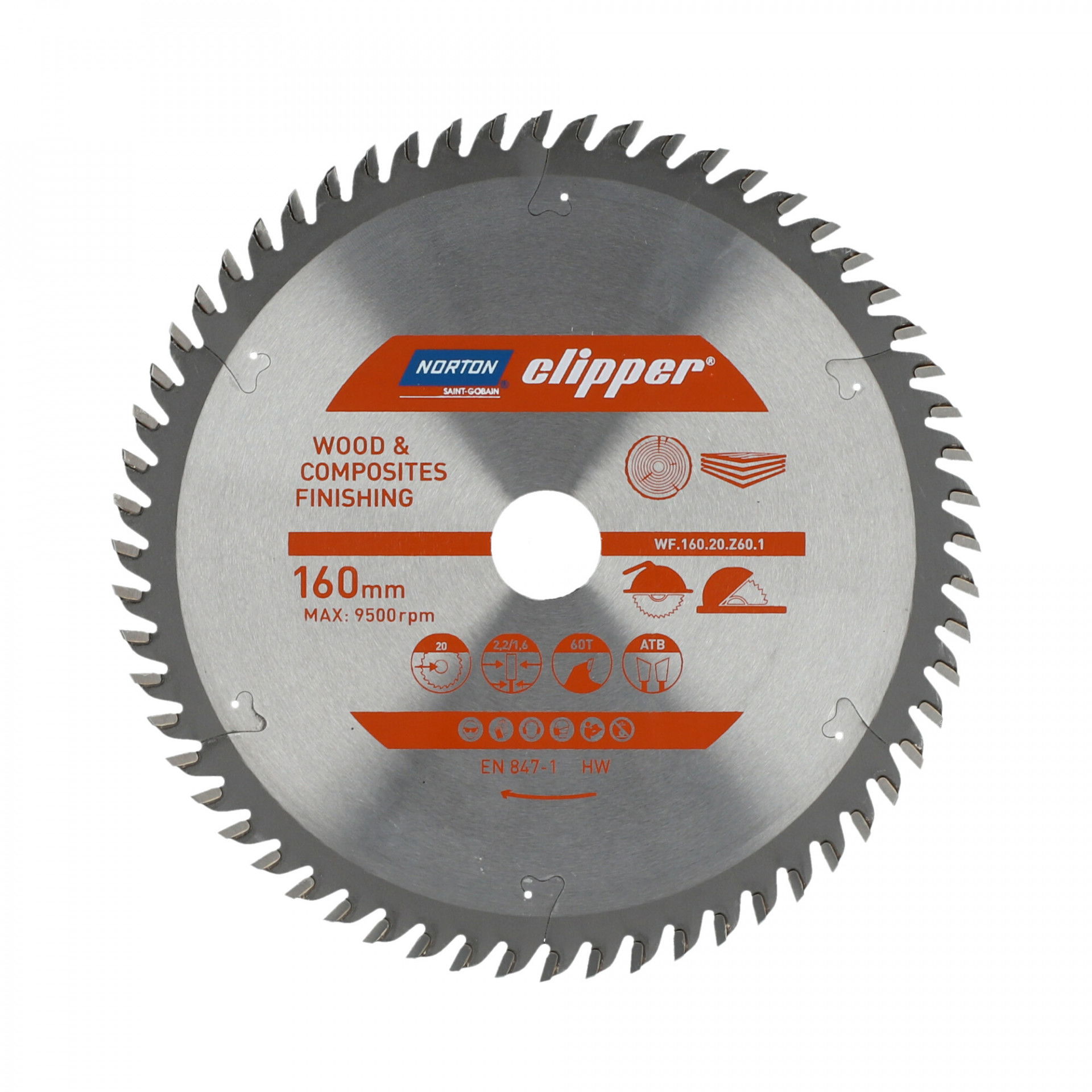 Norton Clipper Pro Wood Finishing körfűrészlap Ø160x20mm termék fő termékképe