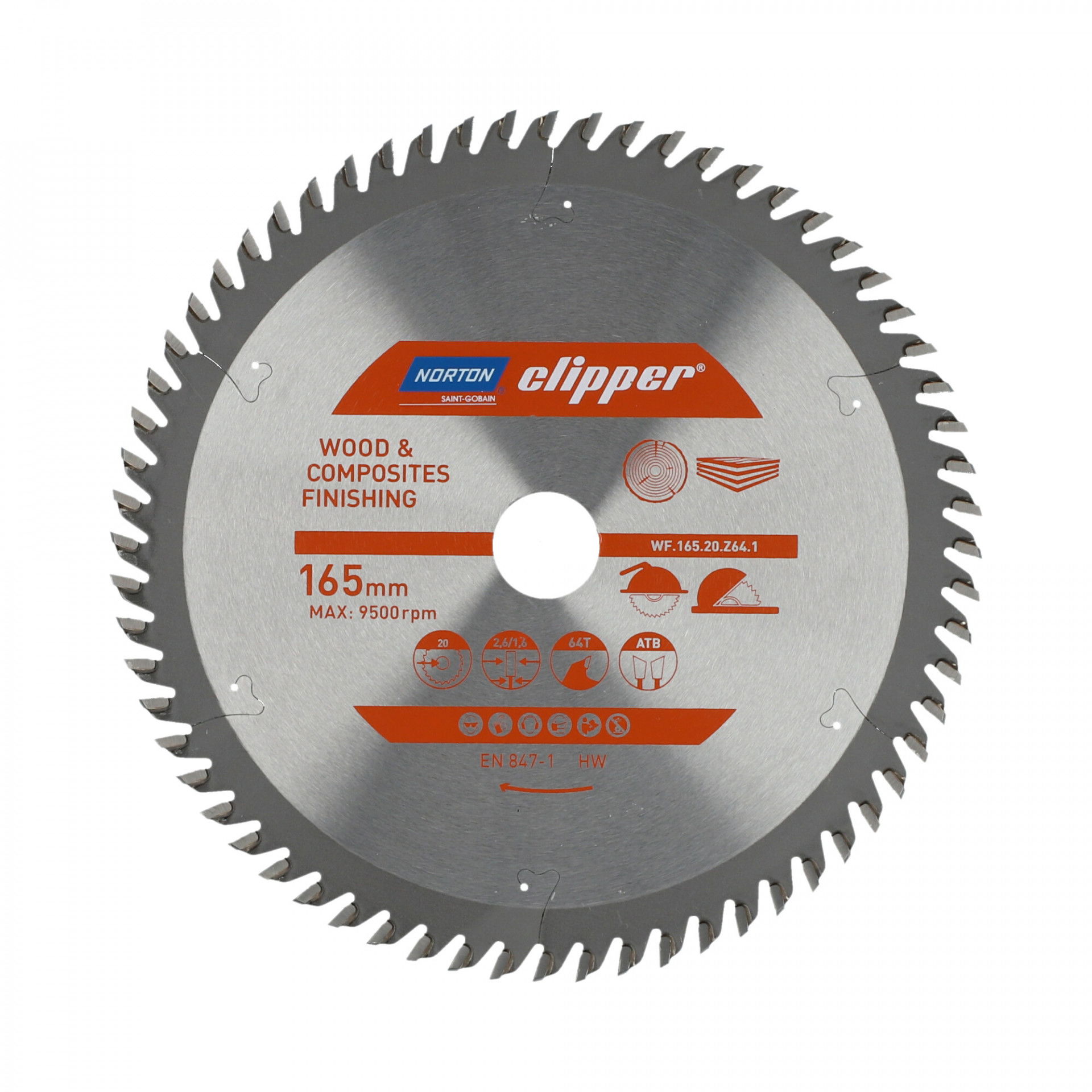 Norton Clipper Pro Wood Finishing körfűrészlap Ø165x20mm termék fő termékképe