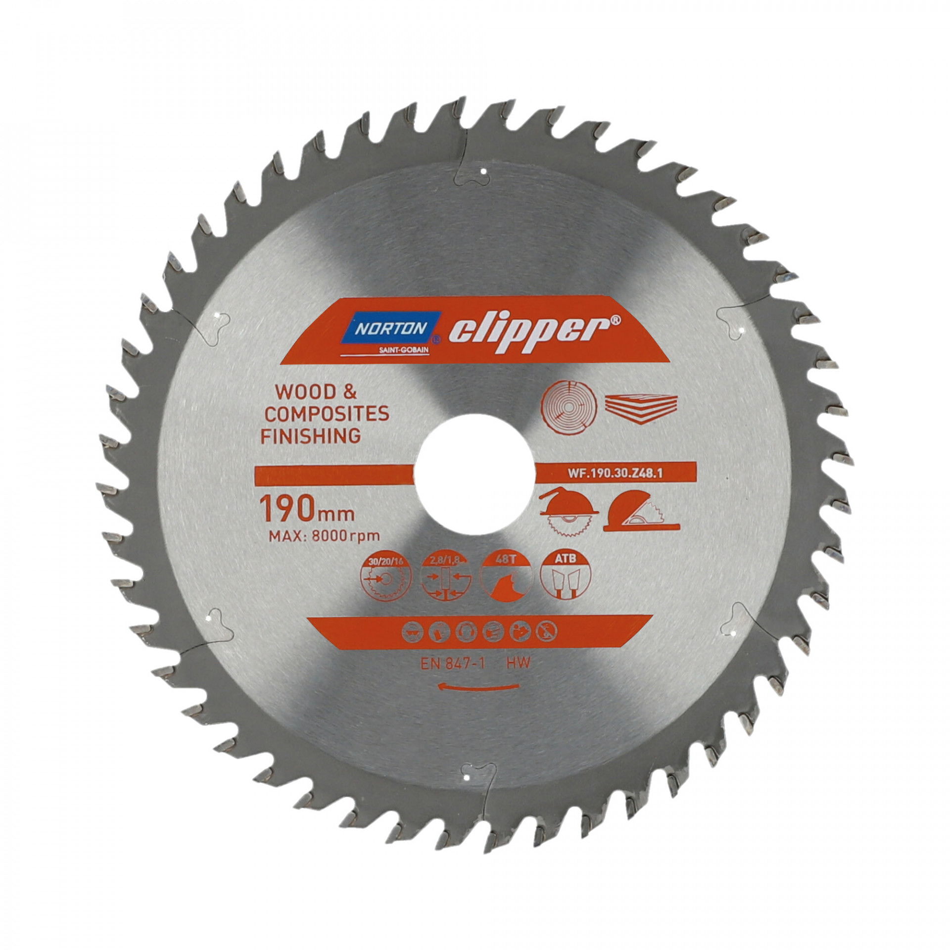 Norton Clipper Pro Wood Finishing körfűrészlap Ø190x30/20/16mm termék fő termékképe