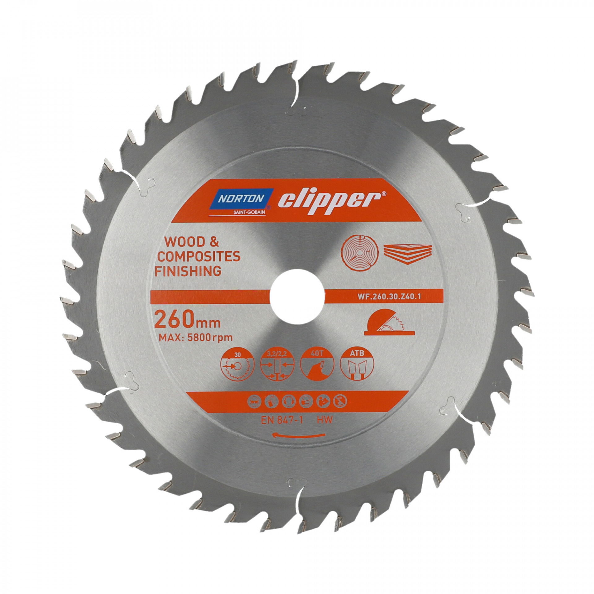 Norton Clipper Pro Wood Finishing körfűrészlap Ø260x30mm termék fő termékképe