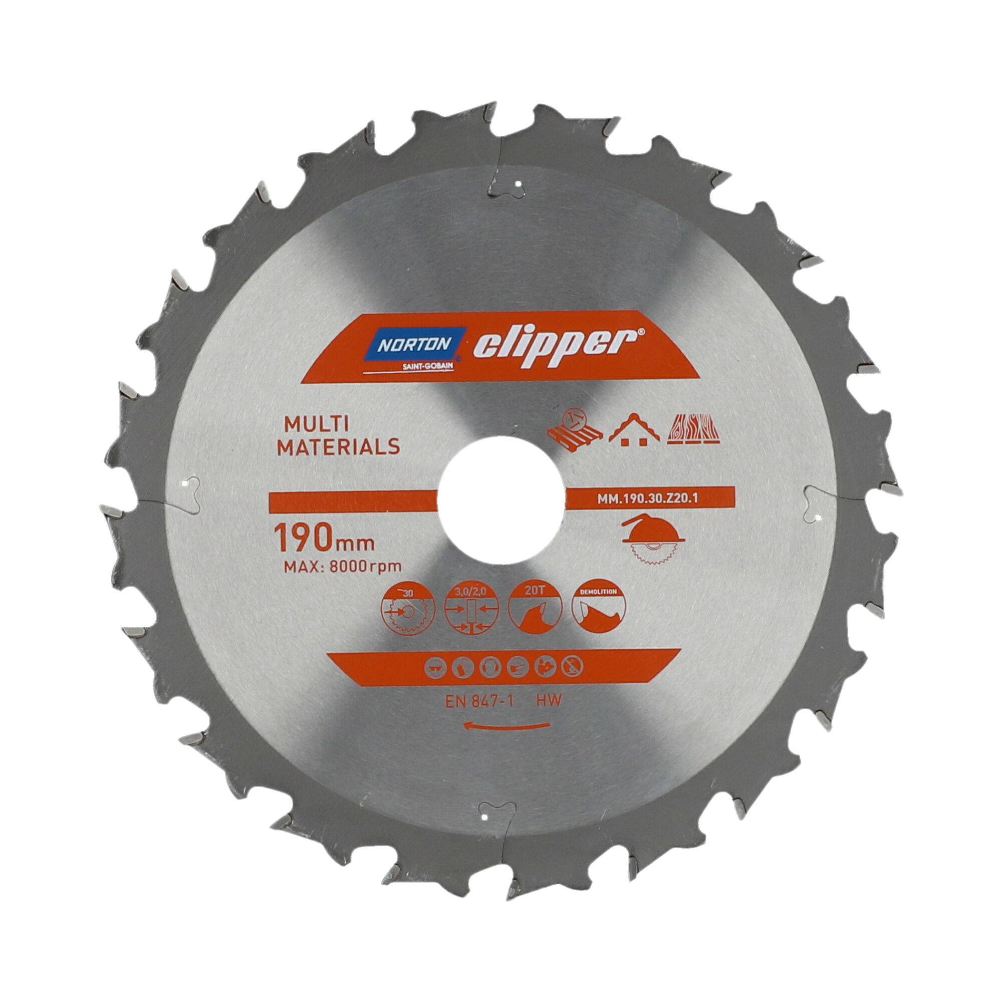 Norton Clipper Pro Multimaterial körfűrészlap Ø190x30 mm Z20 termék fő termékképe