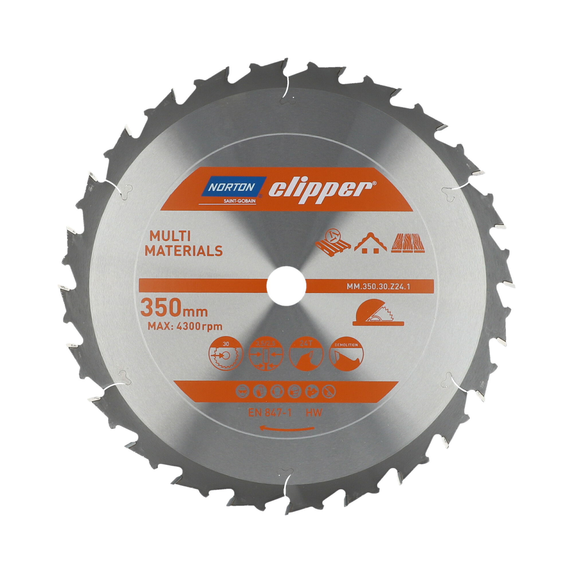 Norton Clipper Pro Multimaterial körfűrészlap Ø350x30 mm Z24 termék fő termékképe