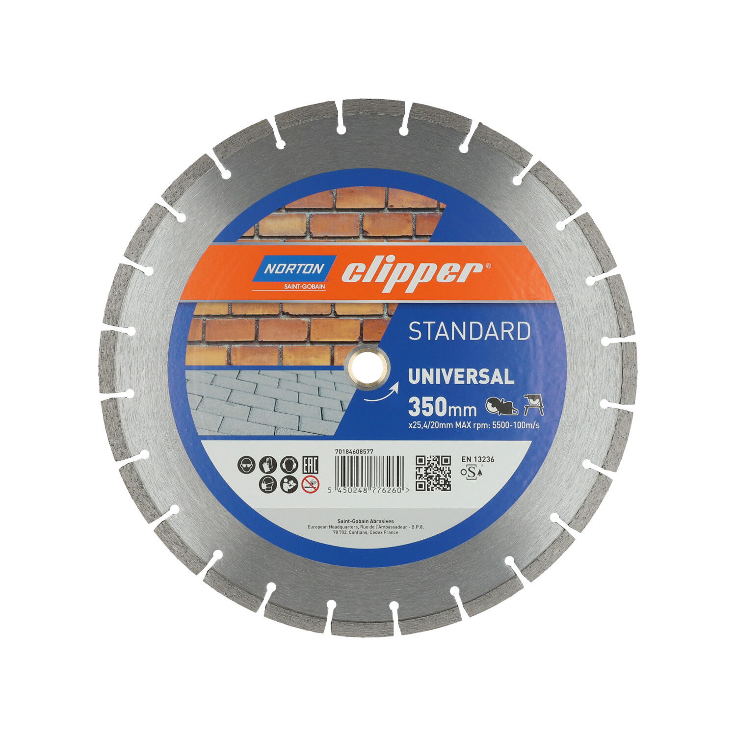 Norton Clipper Standard Universal gyémánt vágókorong Ø350x25,4/20 mm termék fő termékképe