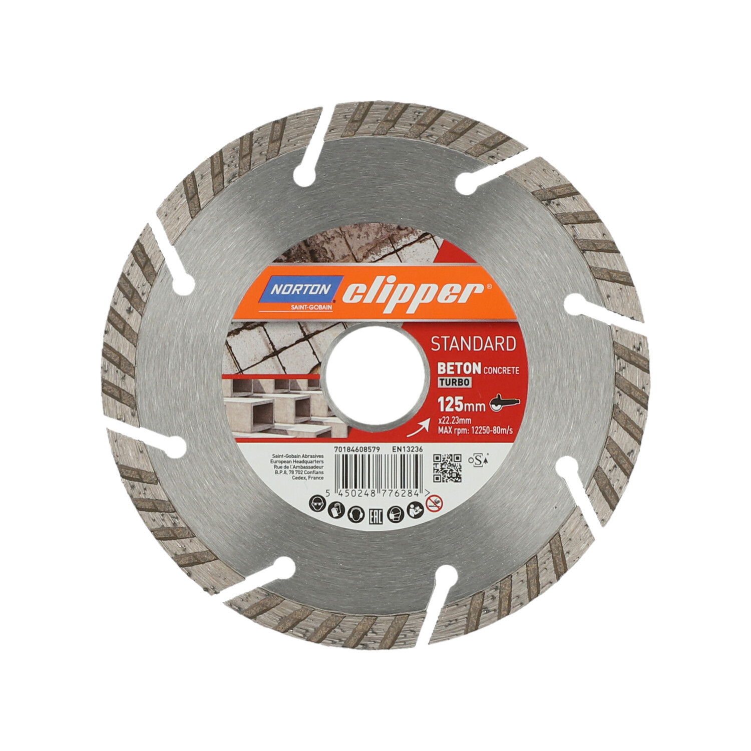 Norton Clipper Standard Beton Turbo gyémánt vágókorong Ø125x22,23 mm termék fő termékképe