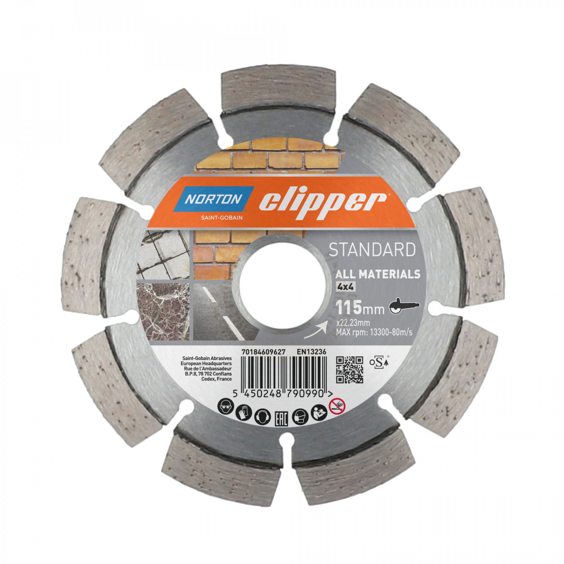 Norton Clipper Standard All Material gyémánt vágókorong Ø115x22,23 mm termék fő termékképe