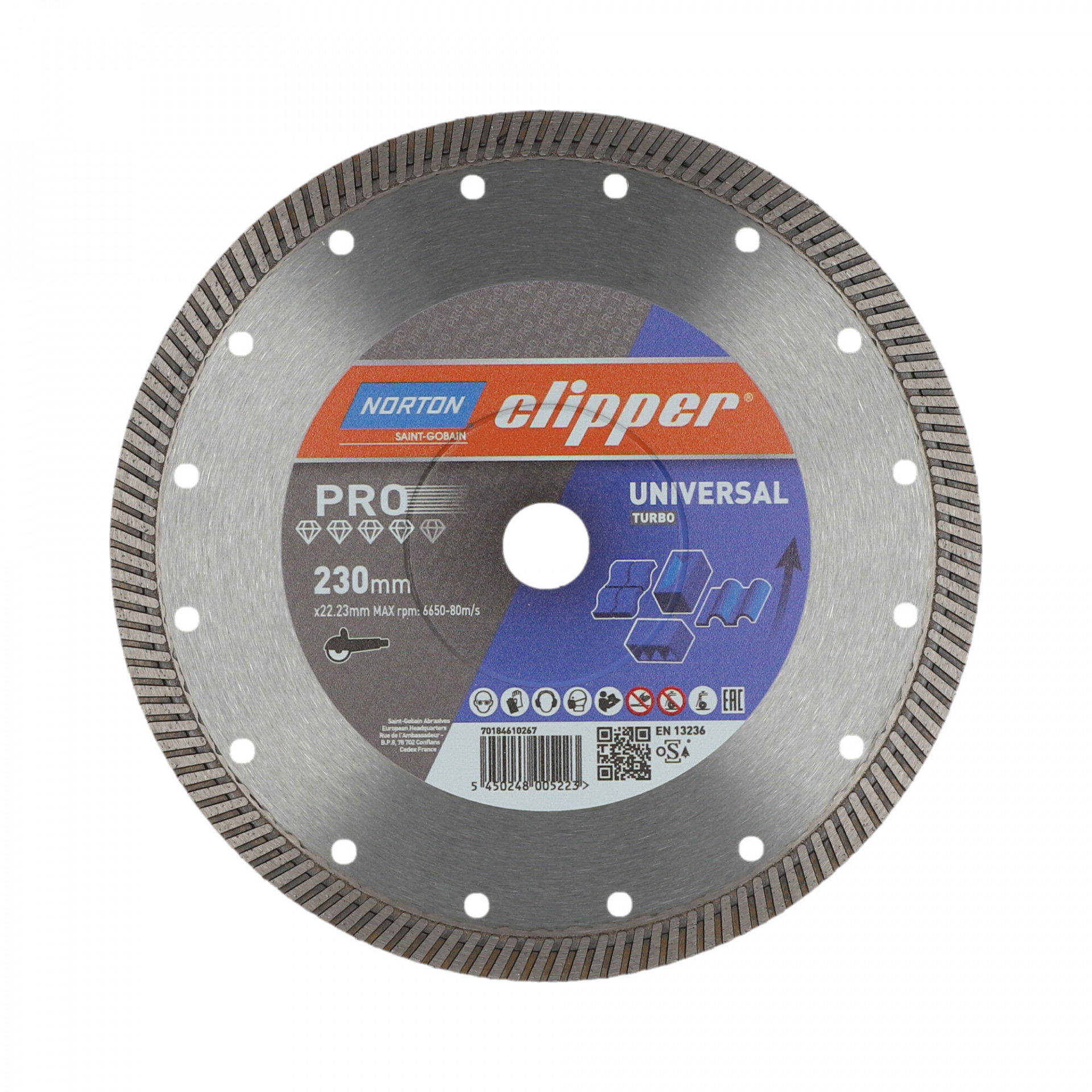 Norton Clipper Pro Universal Turbo gyémánt vágókorong Ø230x22,23 mm termék fő termékképe
