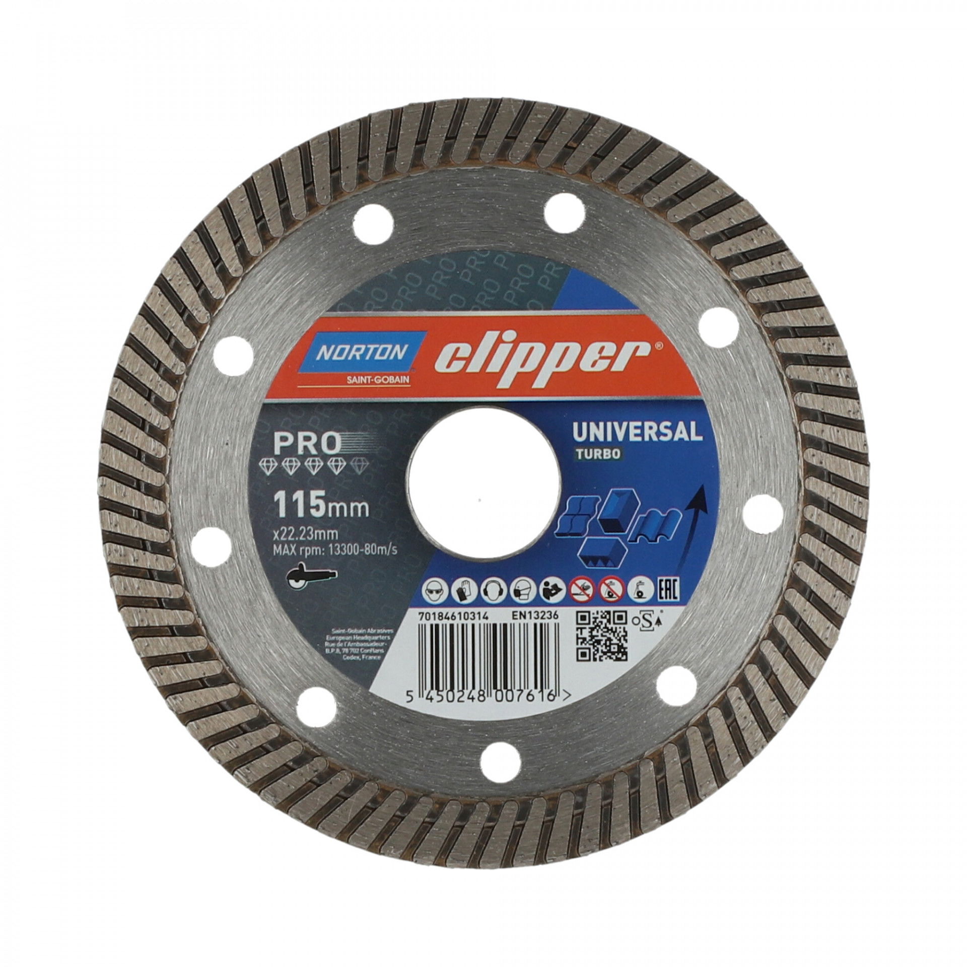 Norton Clipper Pro Universal Turbo gyémánt vágókorong Ø115x22,23 mm termék fő termékképe