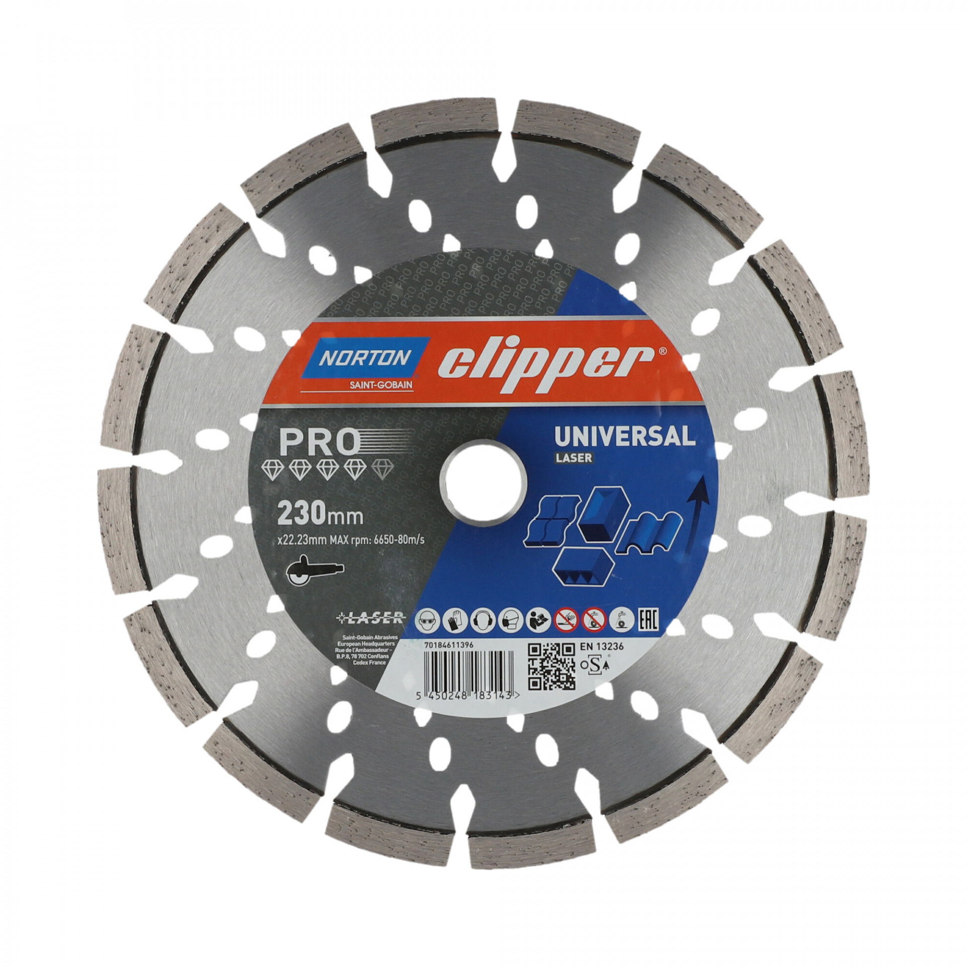 Norton Clipper Pro Universal Laser gyémánt vágókorong Ø230x22,23 mm termék fő termékképe