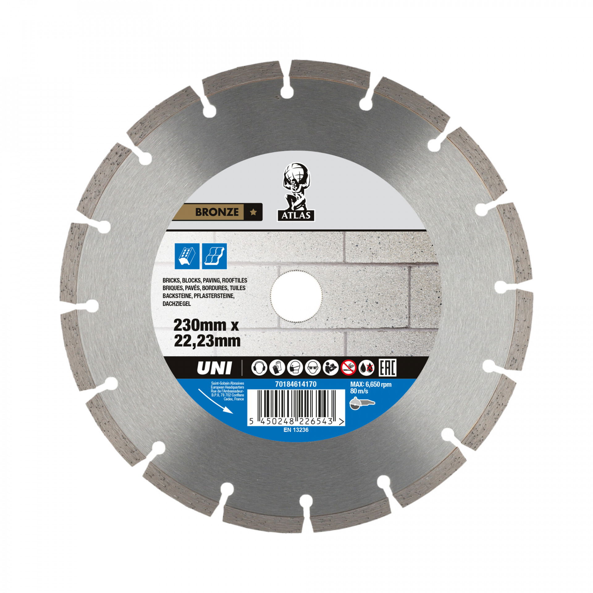 Atlas Universal gyémánt vágókorong Ø230x22,23 mm termék fő termékképe