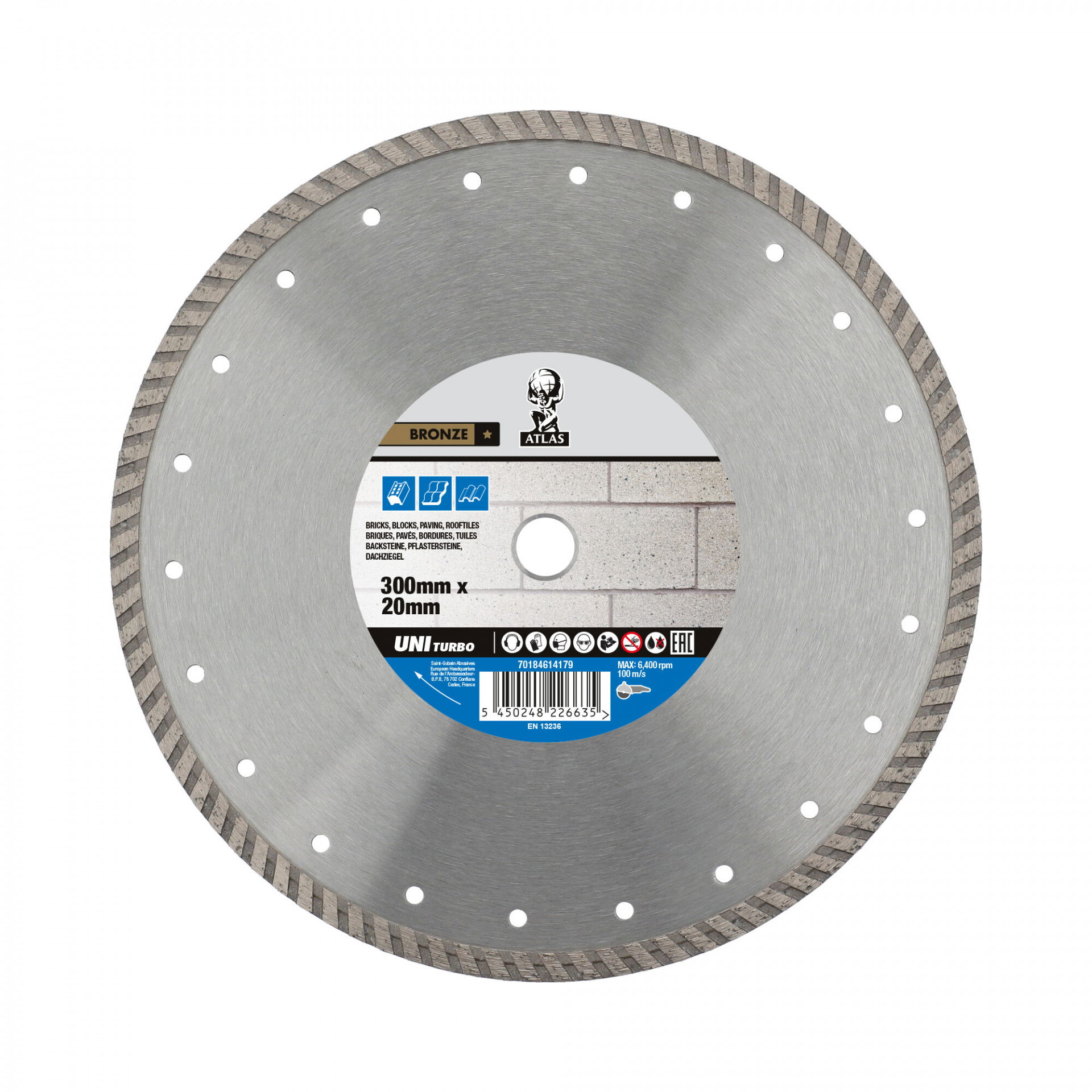 Atlas Universal Turbo gyémánt vágókorong Ø300x20 mm termék fő termékképe