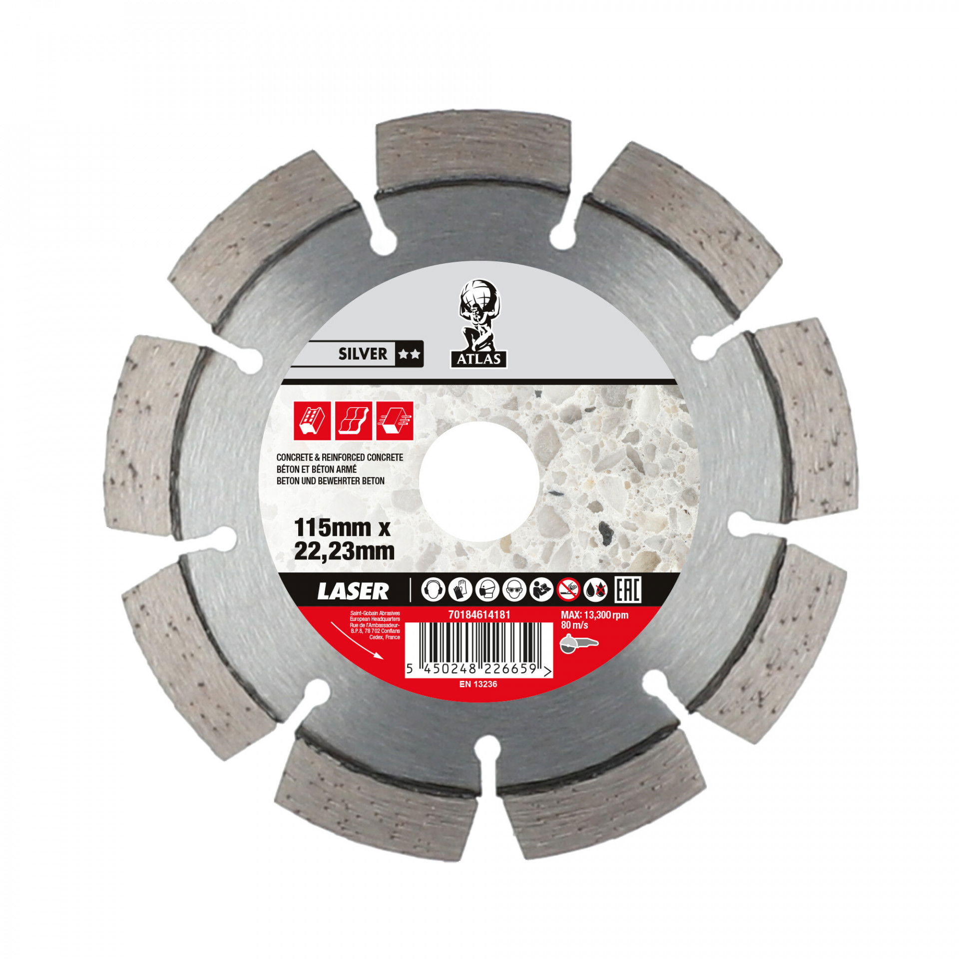 Atlas Laser gyémánt vágókorong Ø115x22,23 mm termék fő termékképe