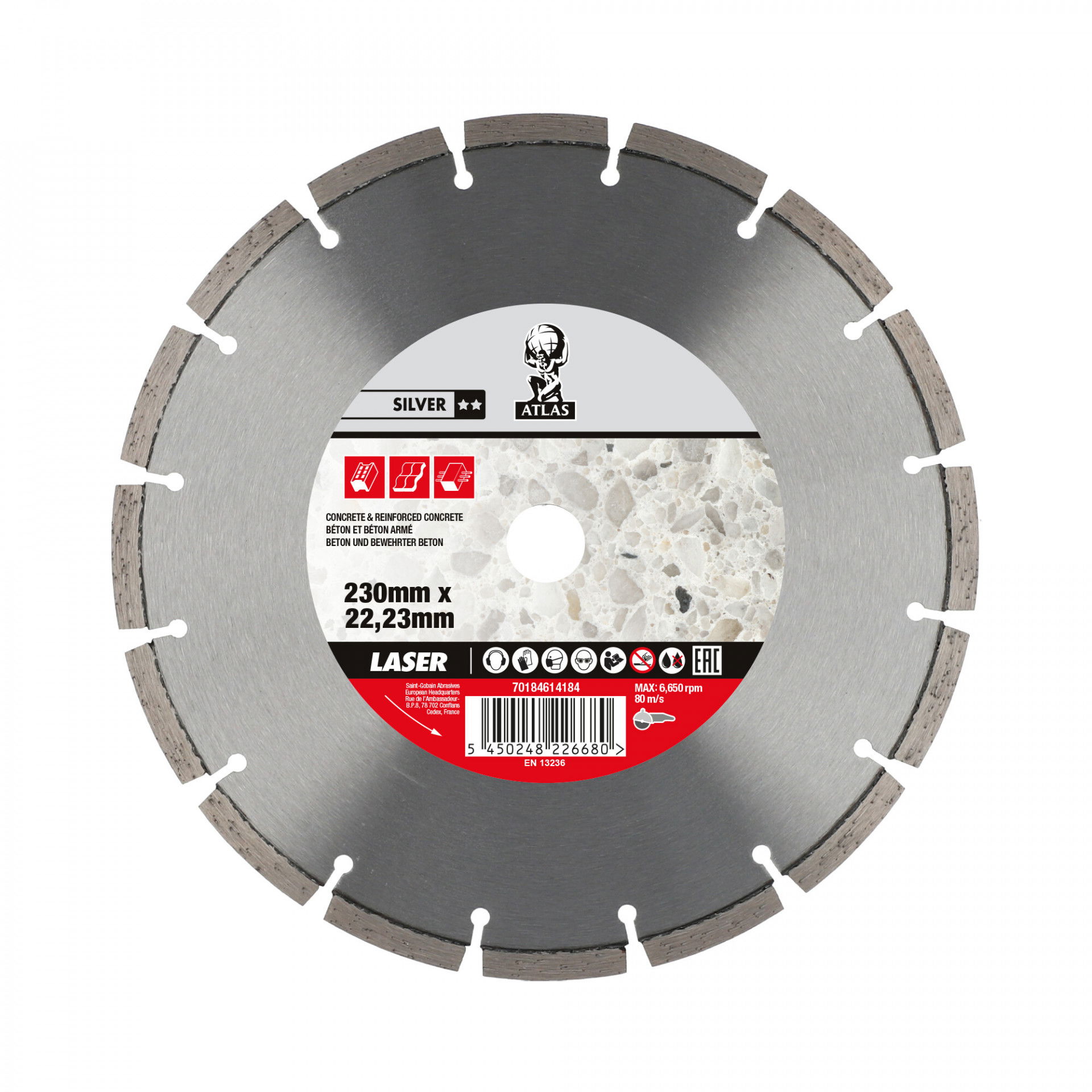 Atlas Laser gyémánt vágókorong Ø230x22,23 mm termék fő termékképe
