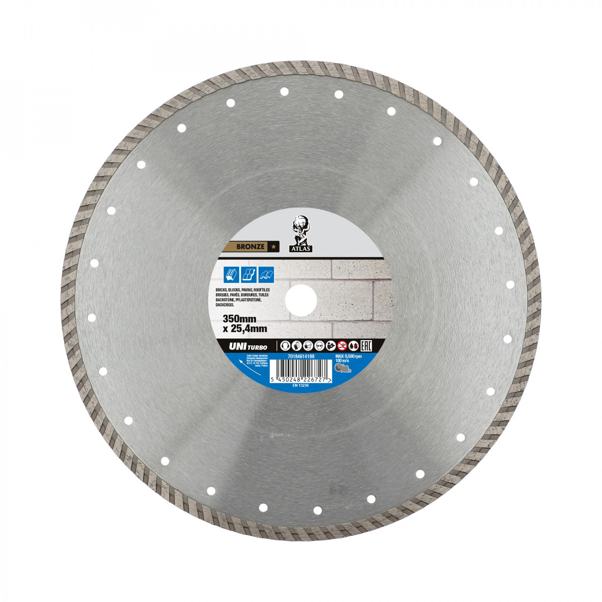 Atlas Universal Turbo gyémánt vágókorong Ø350x25,4 mm termék fő termékképe