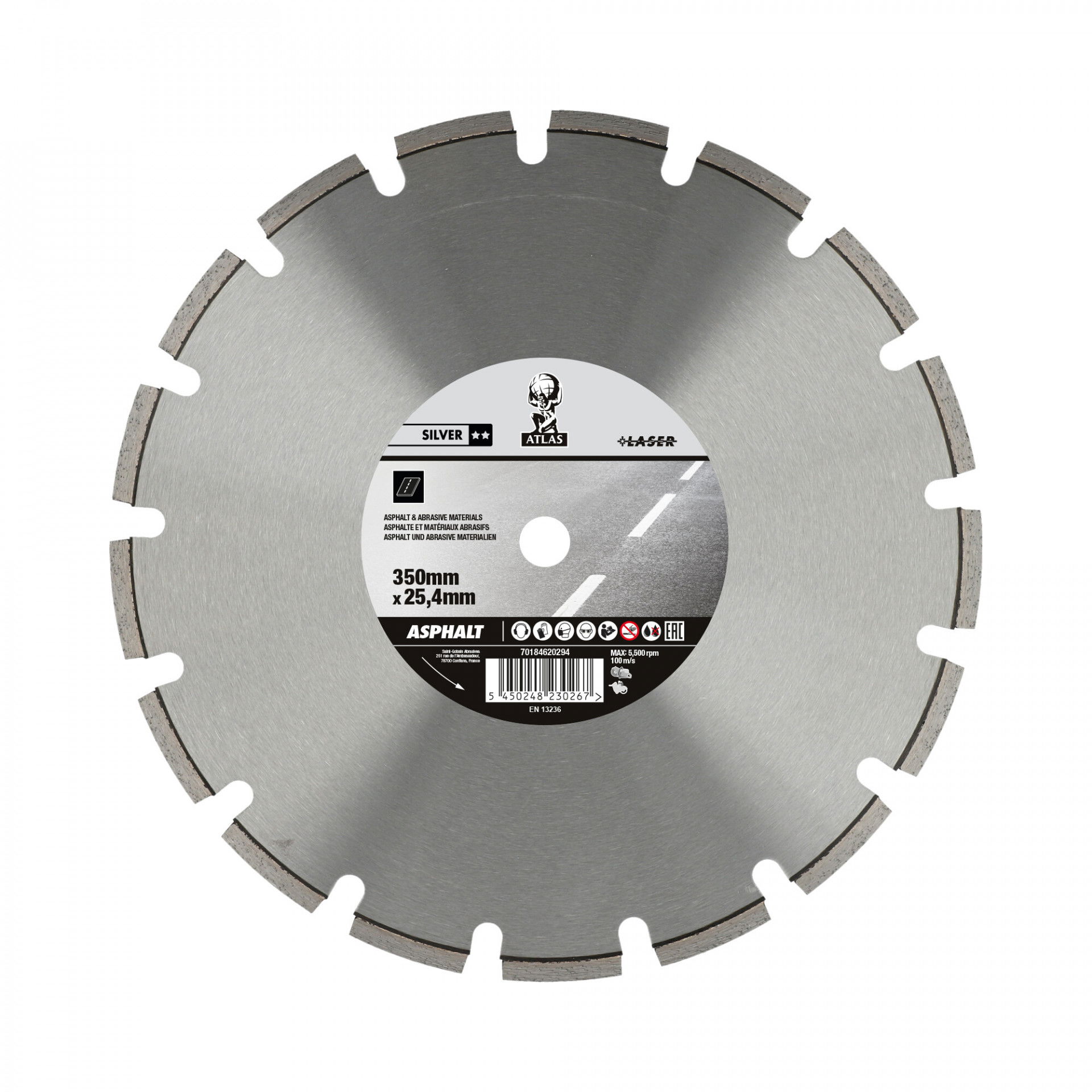 Atlas Asphalt gyémánt vágókorong Ø350x25,4 mm termék fő termékképe