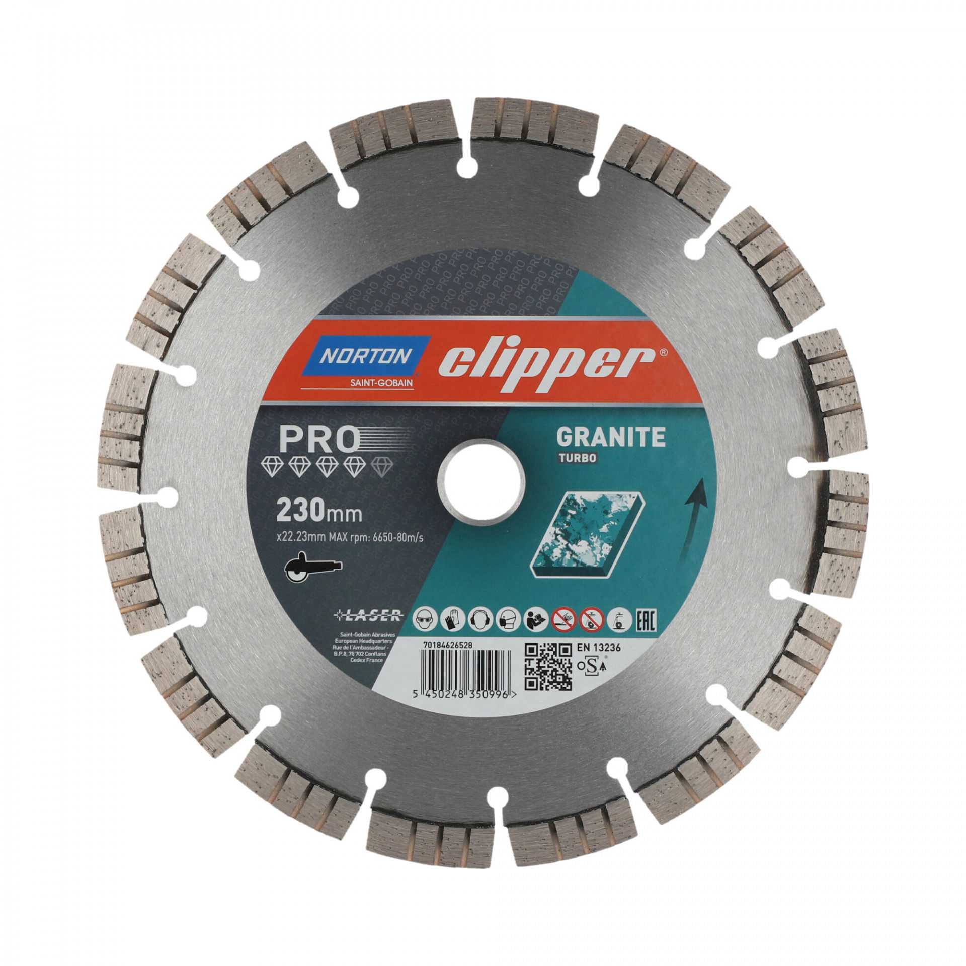 Norton Clipper Pro Granite Turbo gyémánt vágókorong Ø230x22,23 mm termék fő termékképe