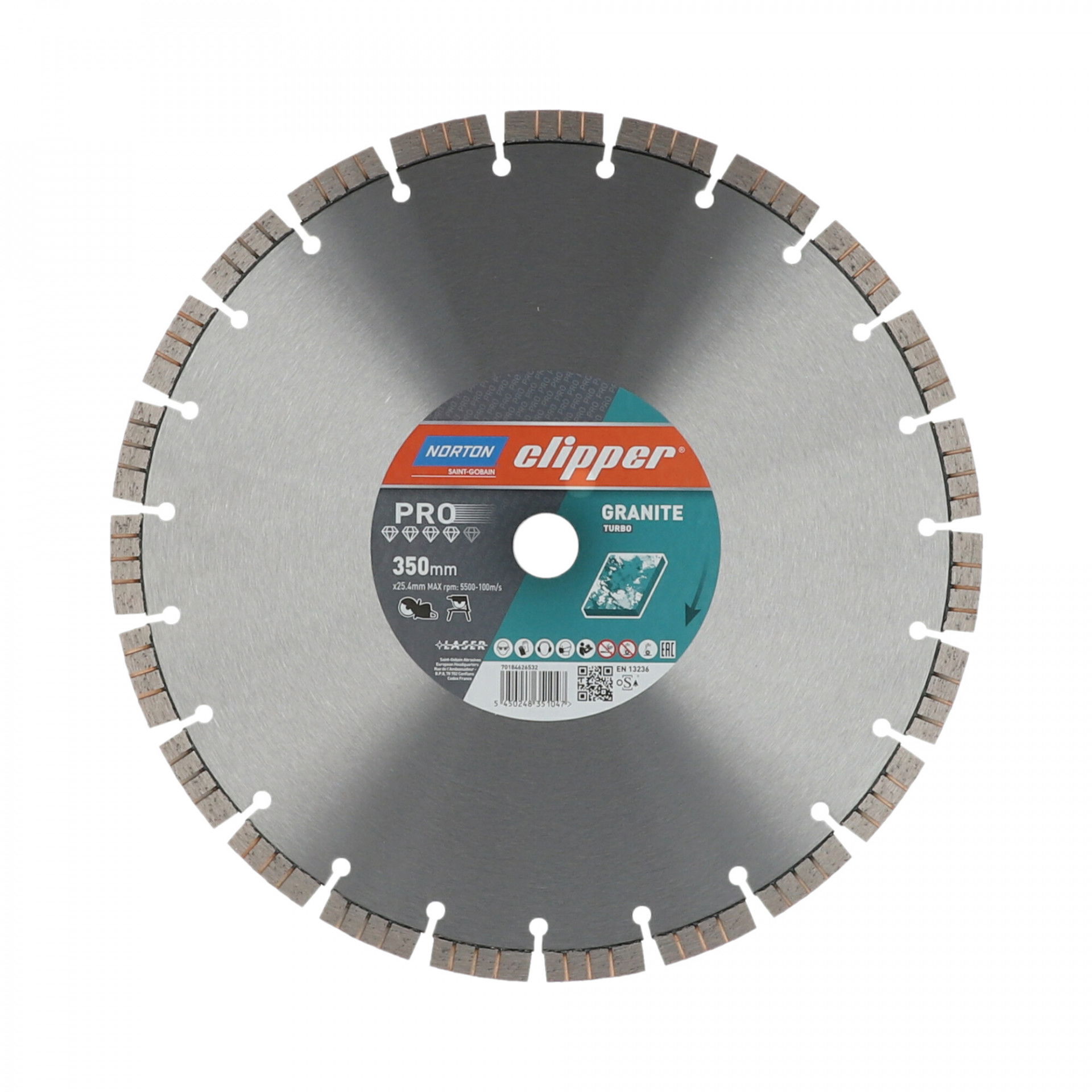 Norton Clipper Pro Granite Turbo gyémánt vágókorong Ø350x25,4 mm termék fő termékképe