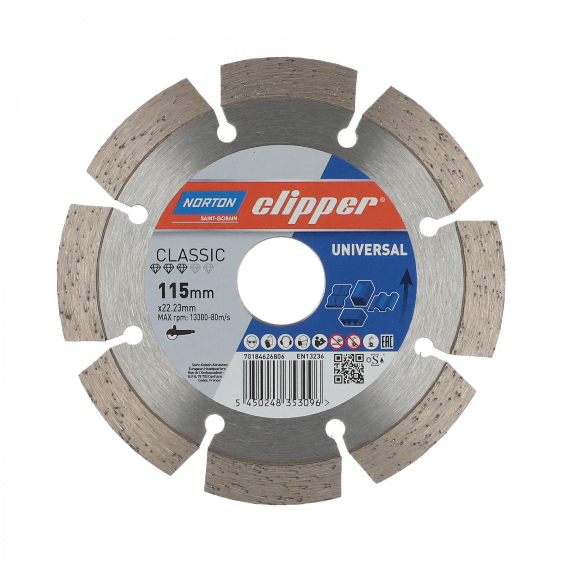 Norton Clipper Classic Universal gyémánt vágókorong Ø115x22,23 mm termék fő termékképe