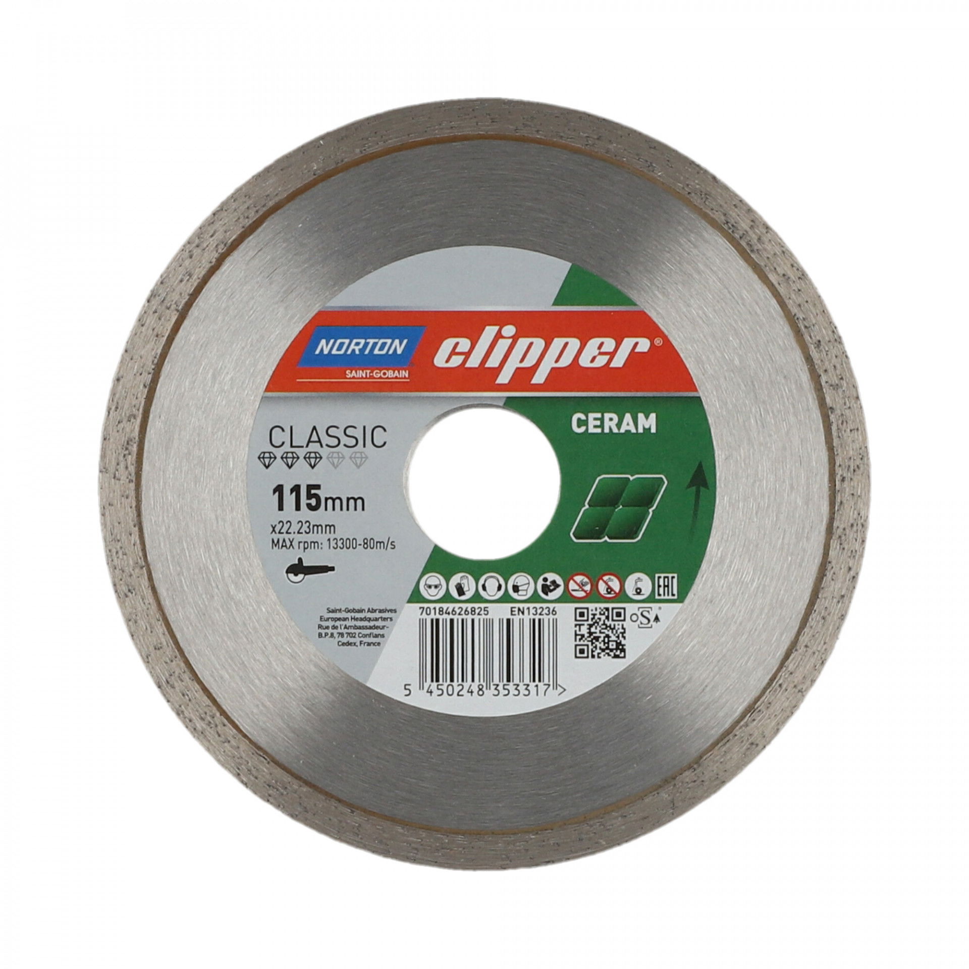 Norton Clipper Classic Ceramic gyémánt vágókorong Ø115x22,23 mm termék fő termékképe