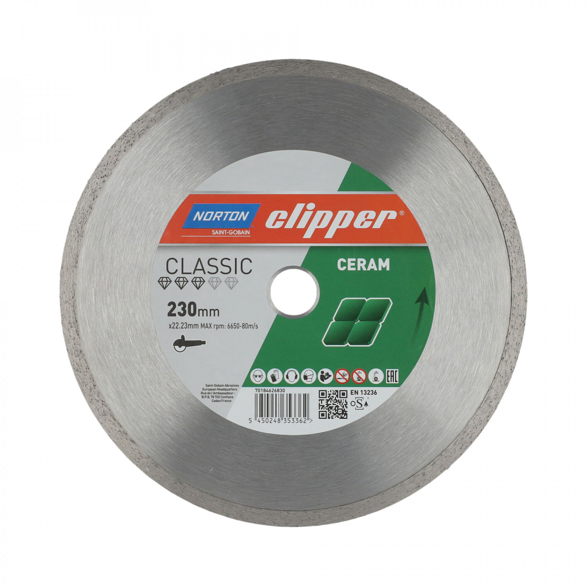 Norton Clipper Classic Ceramic gyémánt vágókorong Ø230x22,23 mm termék fő termékképe