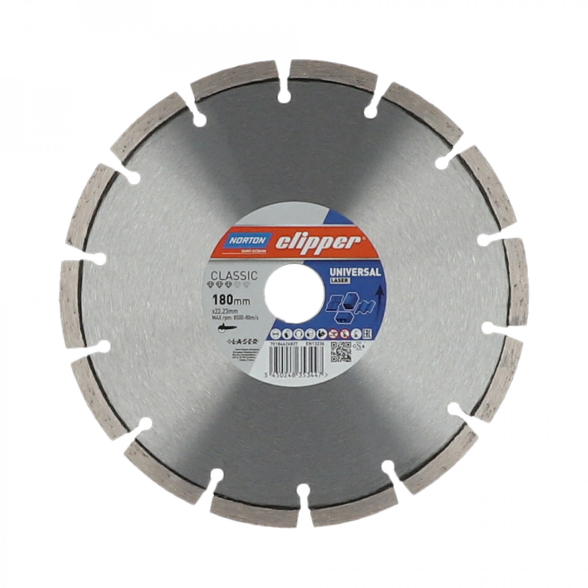 Norton Clipper Classic Universal Laser gyémánt vágókorong Ø180x22,23 mm termék fő termékképe