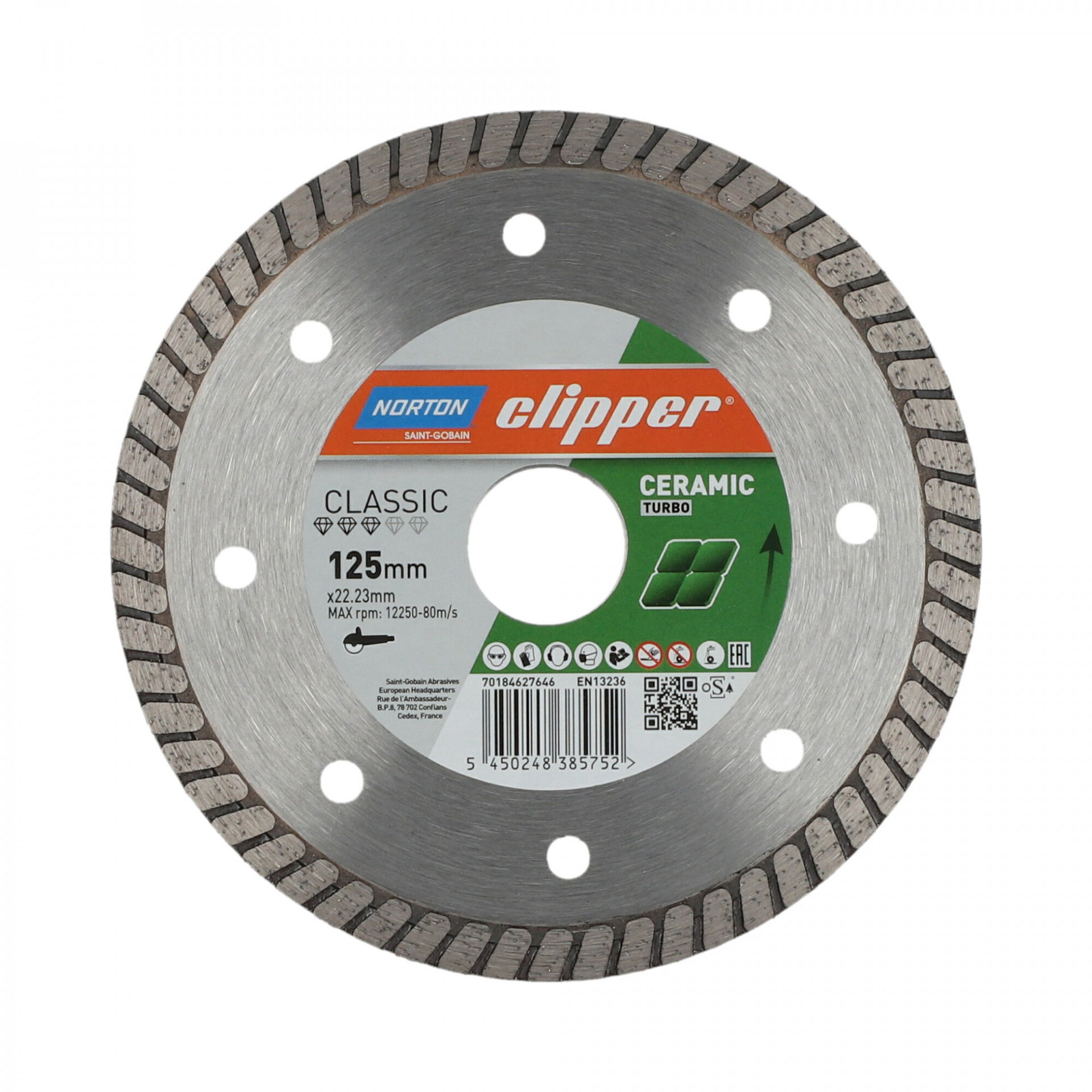 Norton Clipper Classic Ceramic Turbo gyémánt vágókorong Ø125x22,23 mm termék fő termékképe