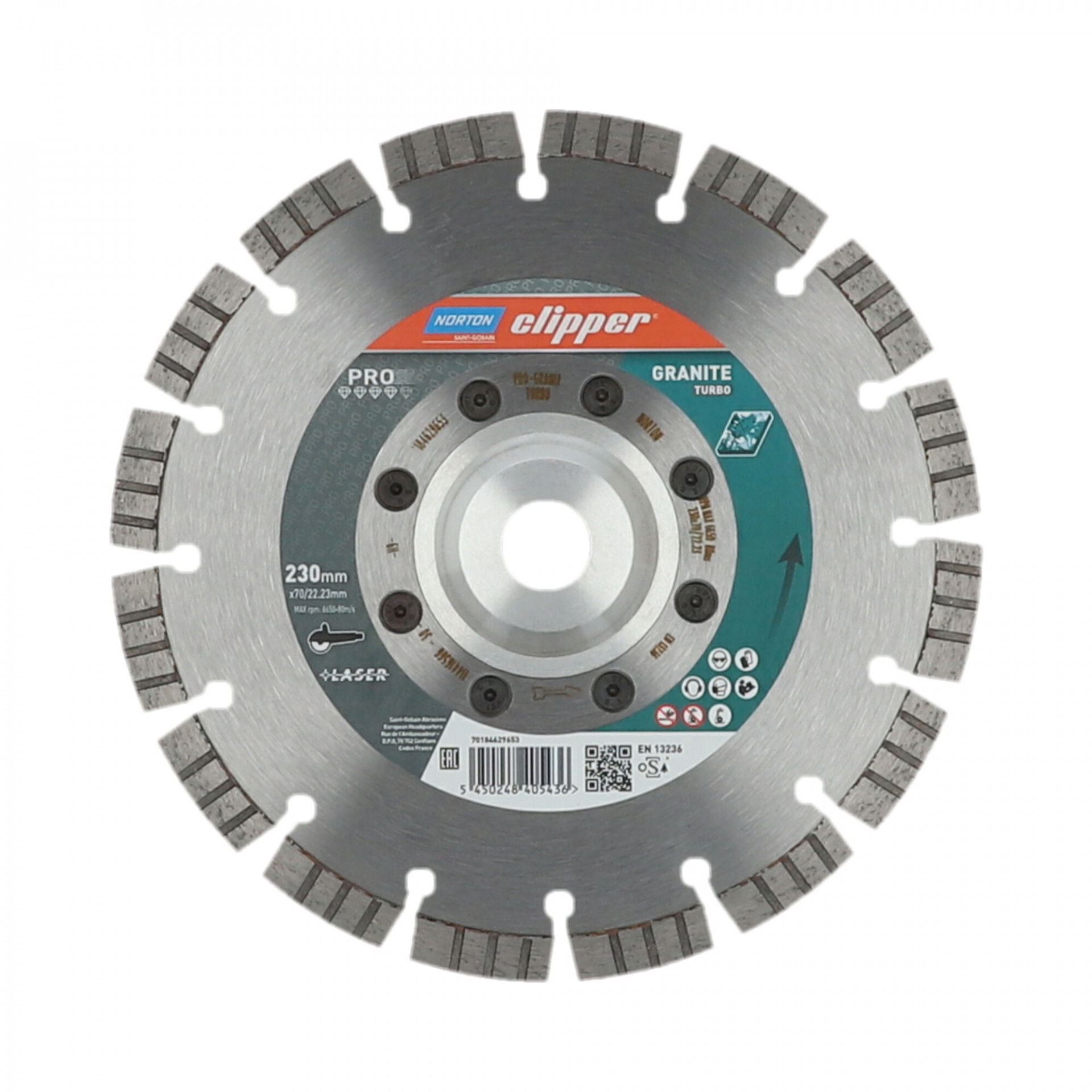 Norton Clipper Pro Granite Turbo gyémánt vágókorong Ø230x70/22,23 mm+Flansch termék fő termékképe