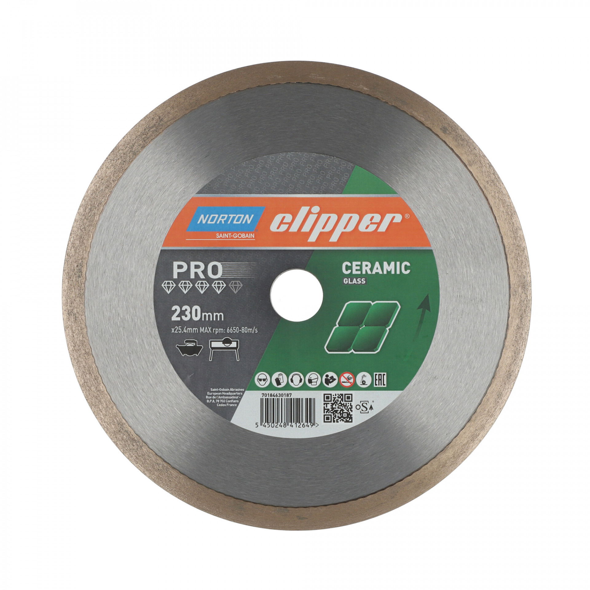 Norton Clipper Pro Ceramic Glass gyémánt vágókorong Ø230x25,4 mm termék fő termékképe