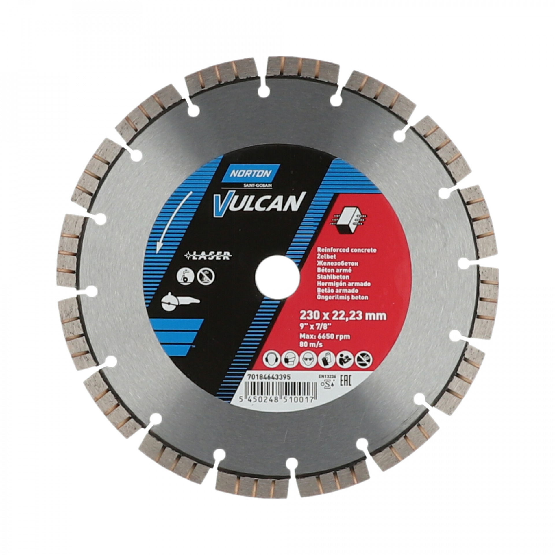 Norton Vulcan Turbo Laser gyémánt vágókorong Ø230x22,23 mm termék fő termékképe