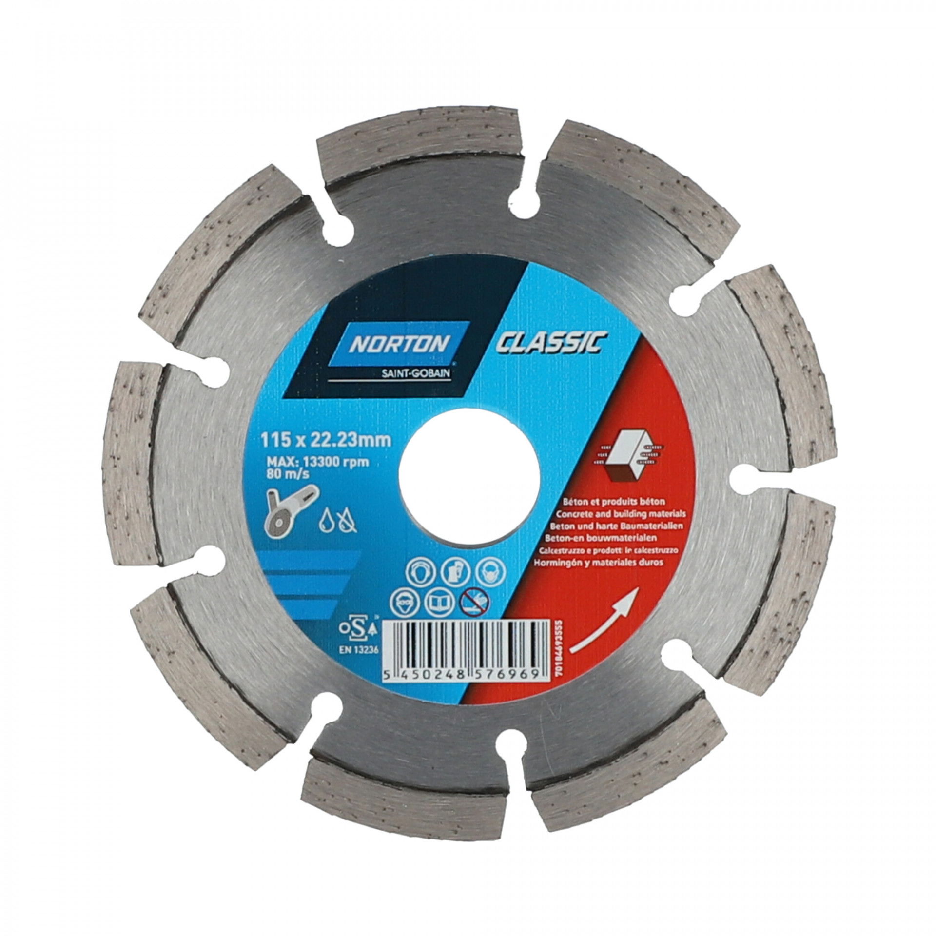 Norton Classic Concrete & Reinforced Concrete gyémánt vágókorong Ø115x22,23 mm termék fő termékképe