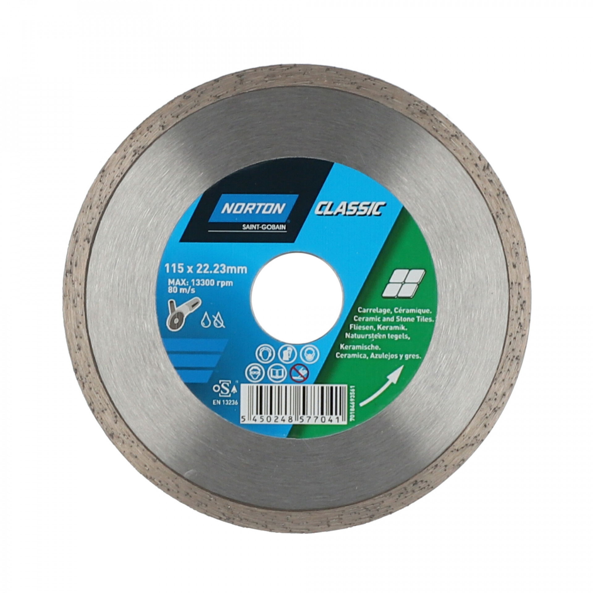 Norton Classic Ceramic & Porcelain Tiles gyémánt vágókorong Ø115x22,23 mm termék fő termékképe