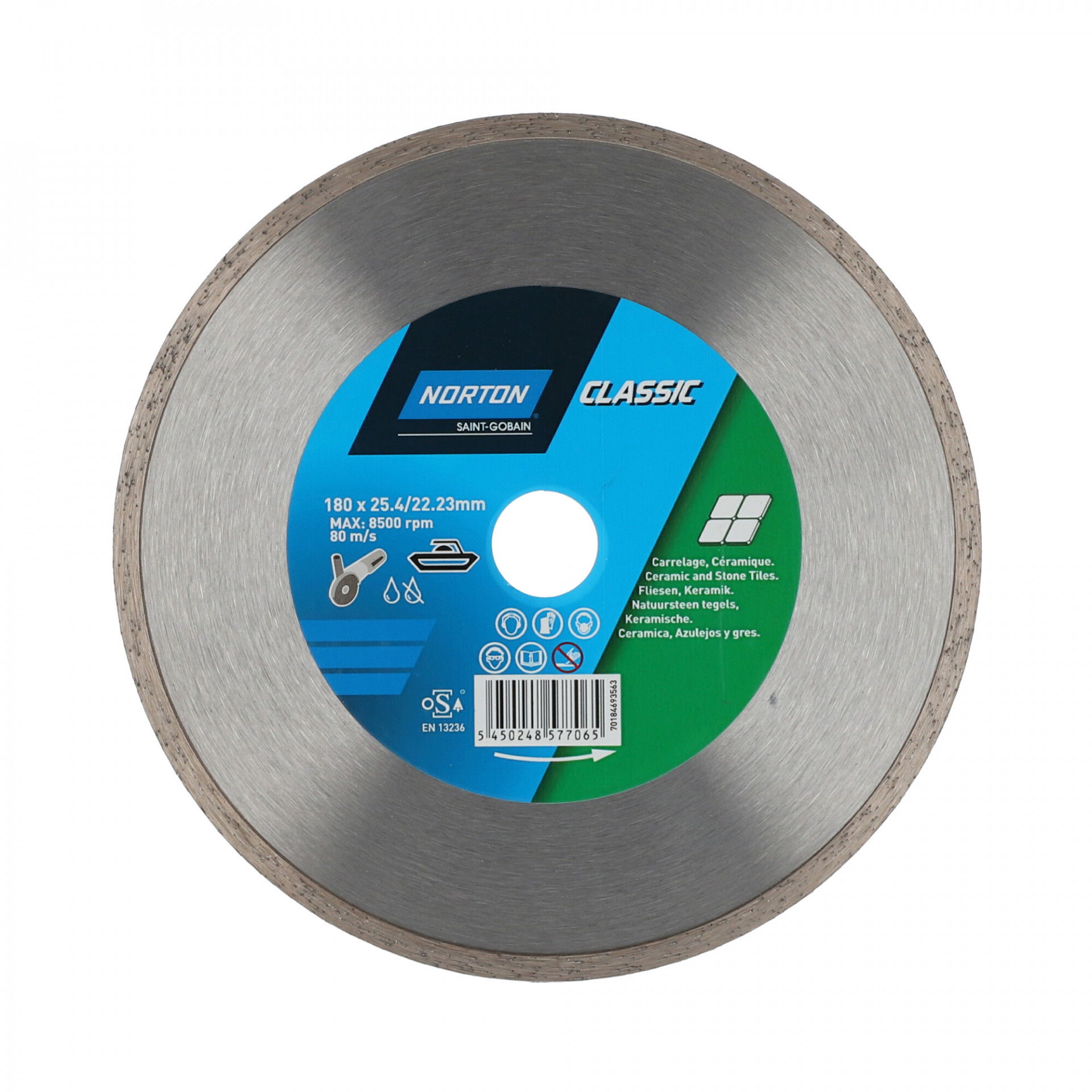 Norton Classic Ceramic & Porcelain Tiles gyémánt vágókorong Ø180x25,4/22,23 mm termék fő termékképe