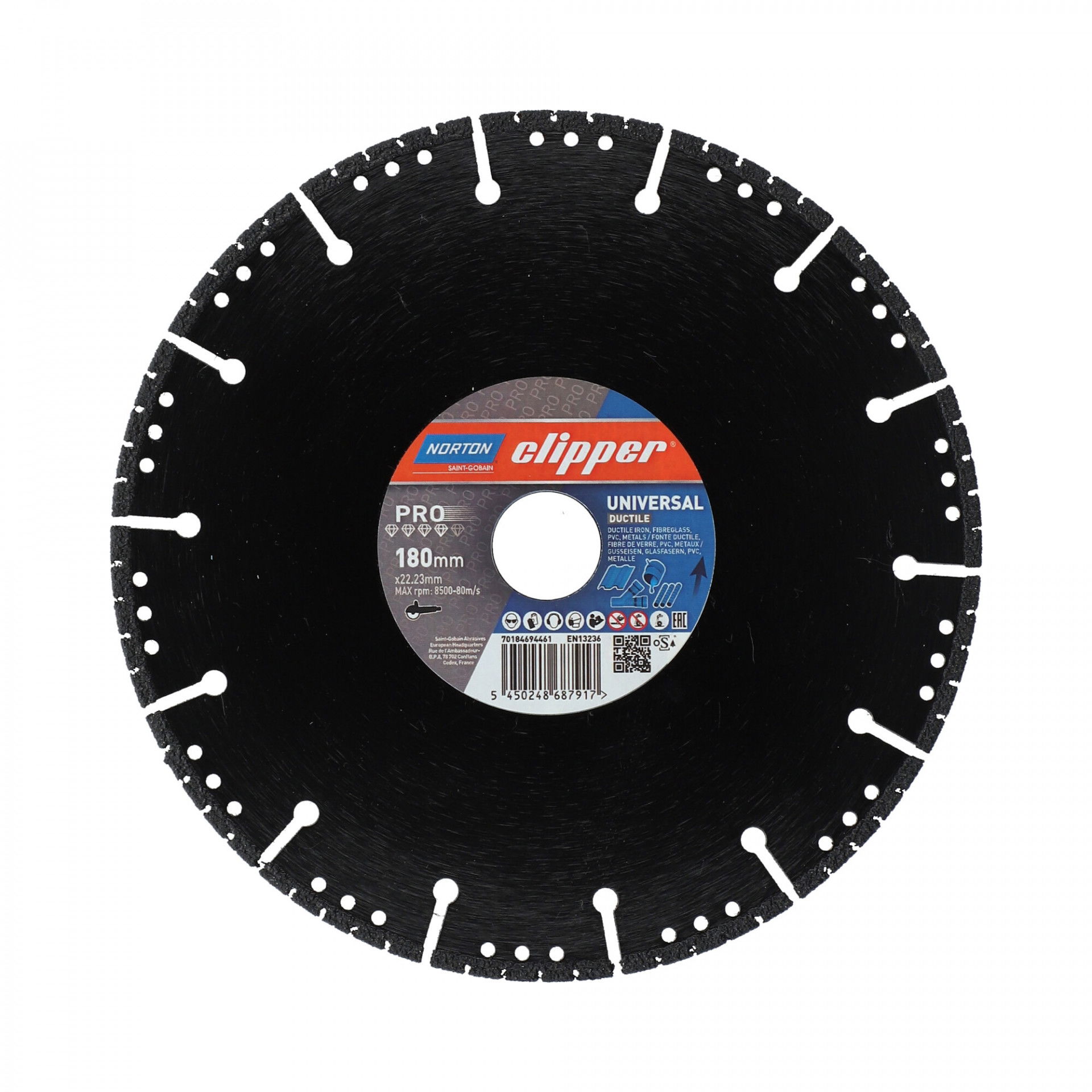 Norton Clipper Pro Universal Ductile gyémánt vágókorong Ø180x22,23 mm termék fő termékképe