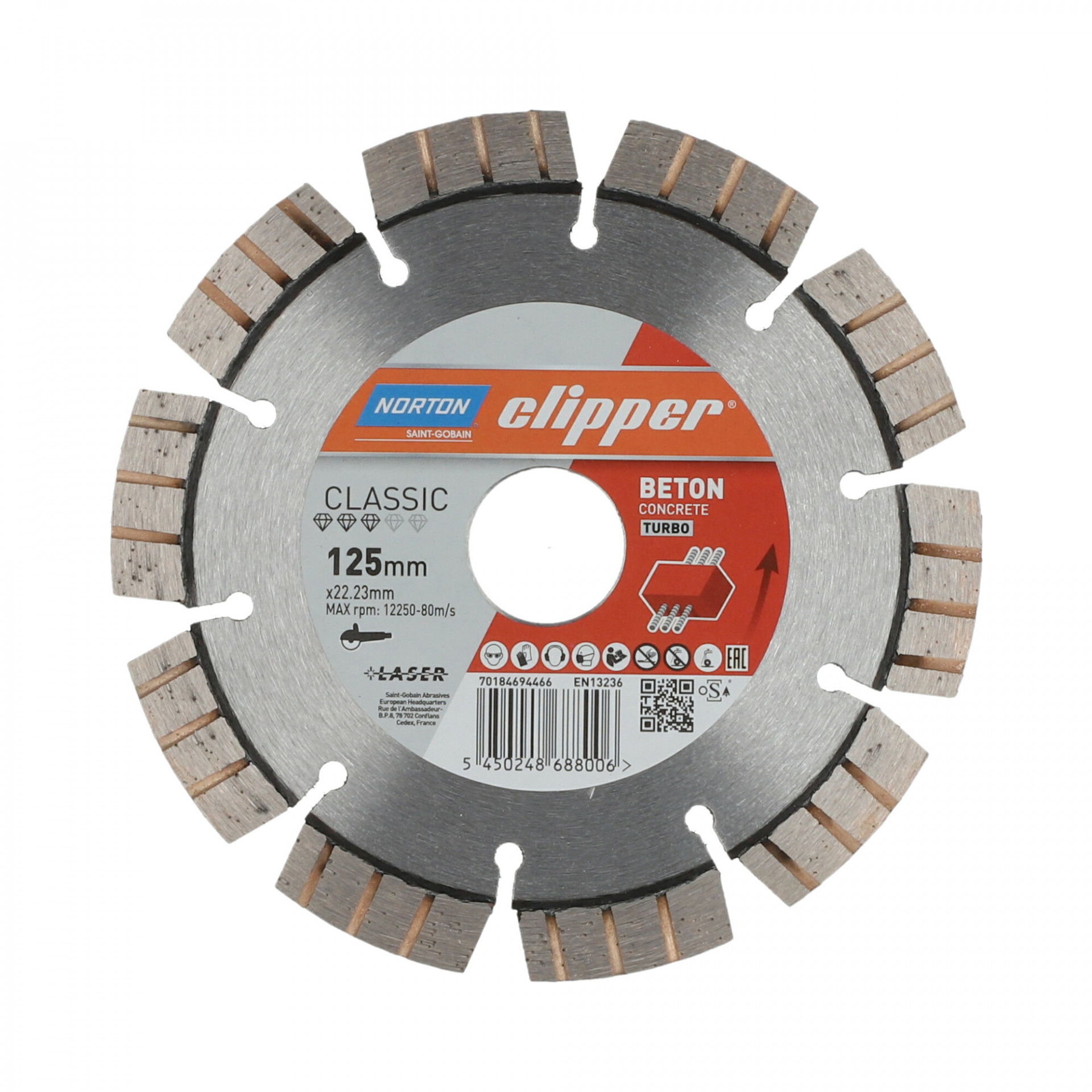 Norton Clipper Classic Beton Turbo gyémánt vágókorong Ø125x22,23 mm termék fő termékképe