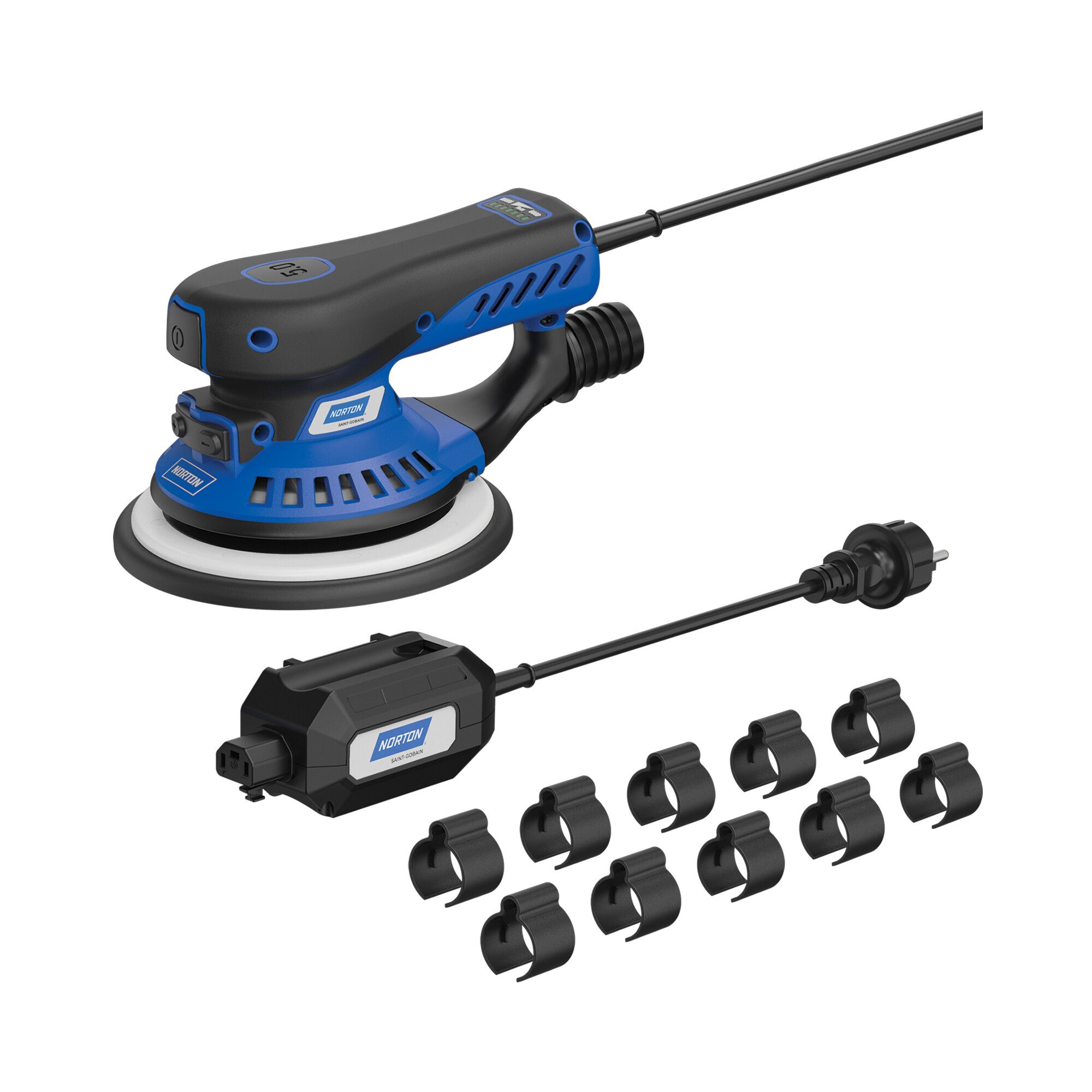 Norton DAS-e elektromos excentercsiszoló + elektronikai modul 150mm/5.0 termék fő termékképe