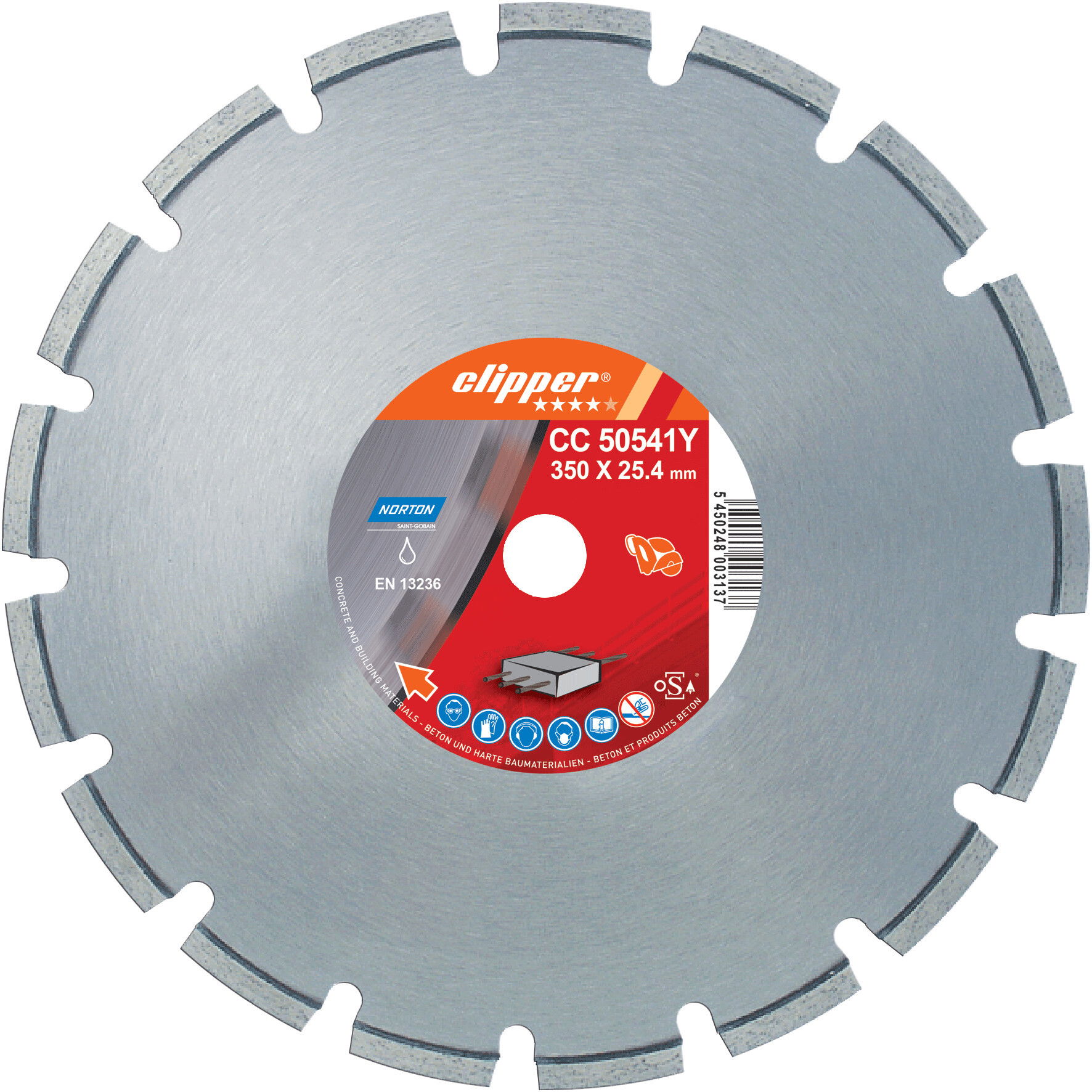Norton Clipper Pro Beton CC50541Y gyémánt vágókorong Ø350x25,4 mm termék fő termékképe