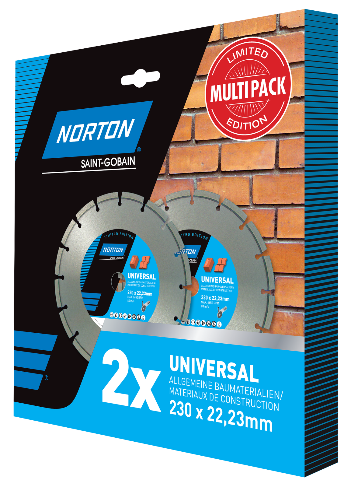 Norton Vulcan Universal Promo-Pack gyémánt vágókorong Ø230x22,23mm, 2db/csomag termék fő termékképe