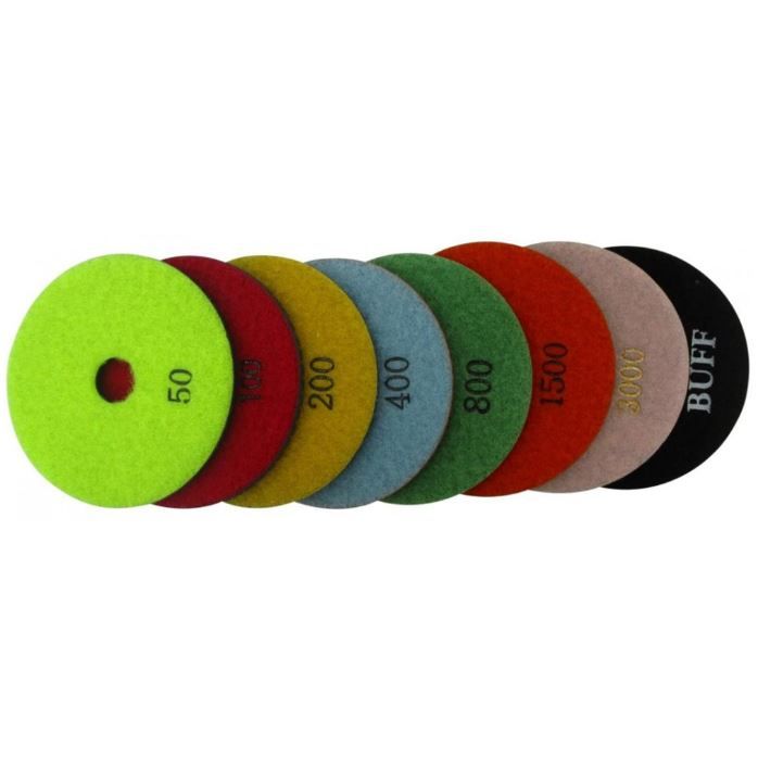 Corax Pro 24007 Gyémánt polírozó korong, száraz Ø100 mm 8 darabos készlet, termék fő termékképe