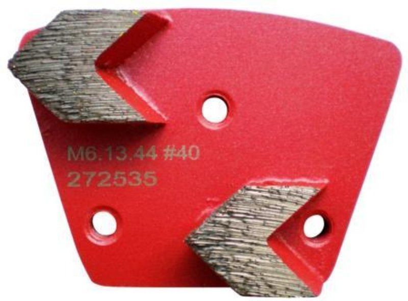 Corax Pro 8506 Gyémánt betoncsiszoló szegmens nyíl alakú, 3 lyukú, M6, közepes, jobbos 40x10x10 mm P40 termék fő termékképe