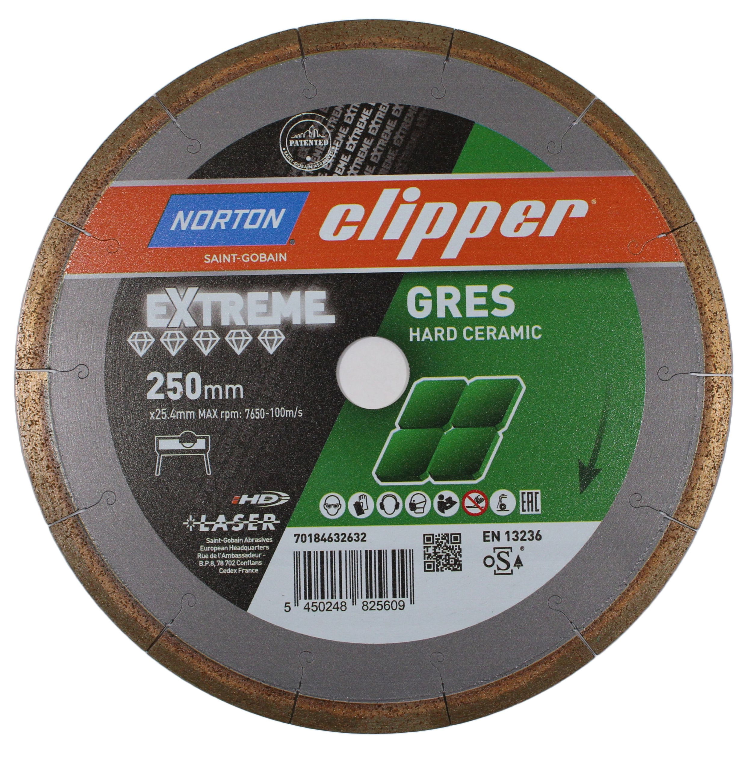 Norton Clipper Extreme Gres gyémánt vágókorong Ø250x25,4 mm termék fő termékképe