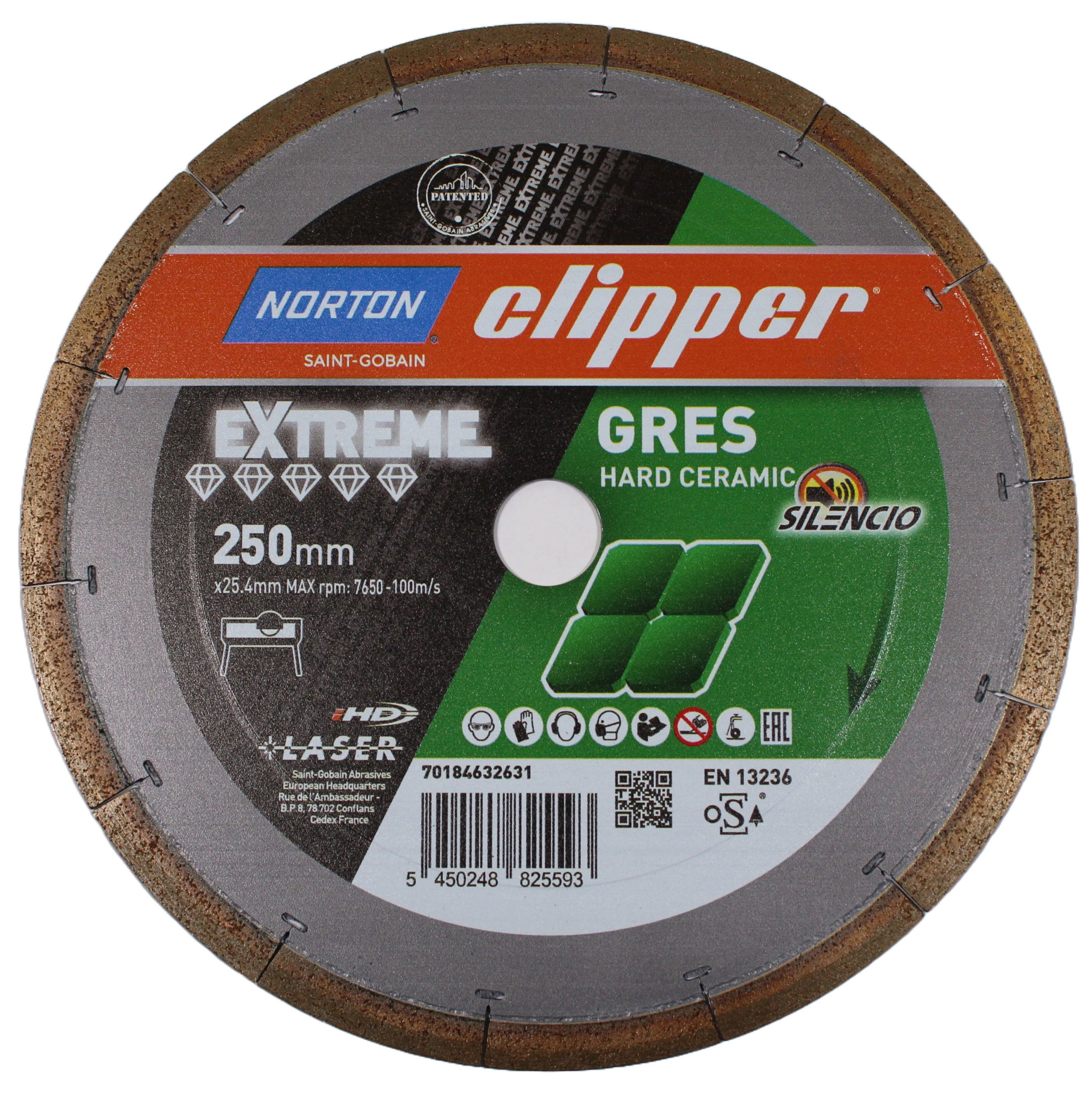 Norton Clipper Extreme Gres Silencio gyémánt vágókorong Ø250x25,4 mm termék fő termékképe